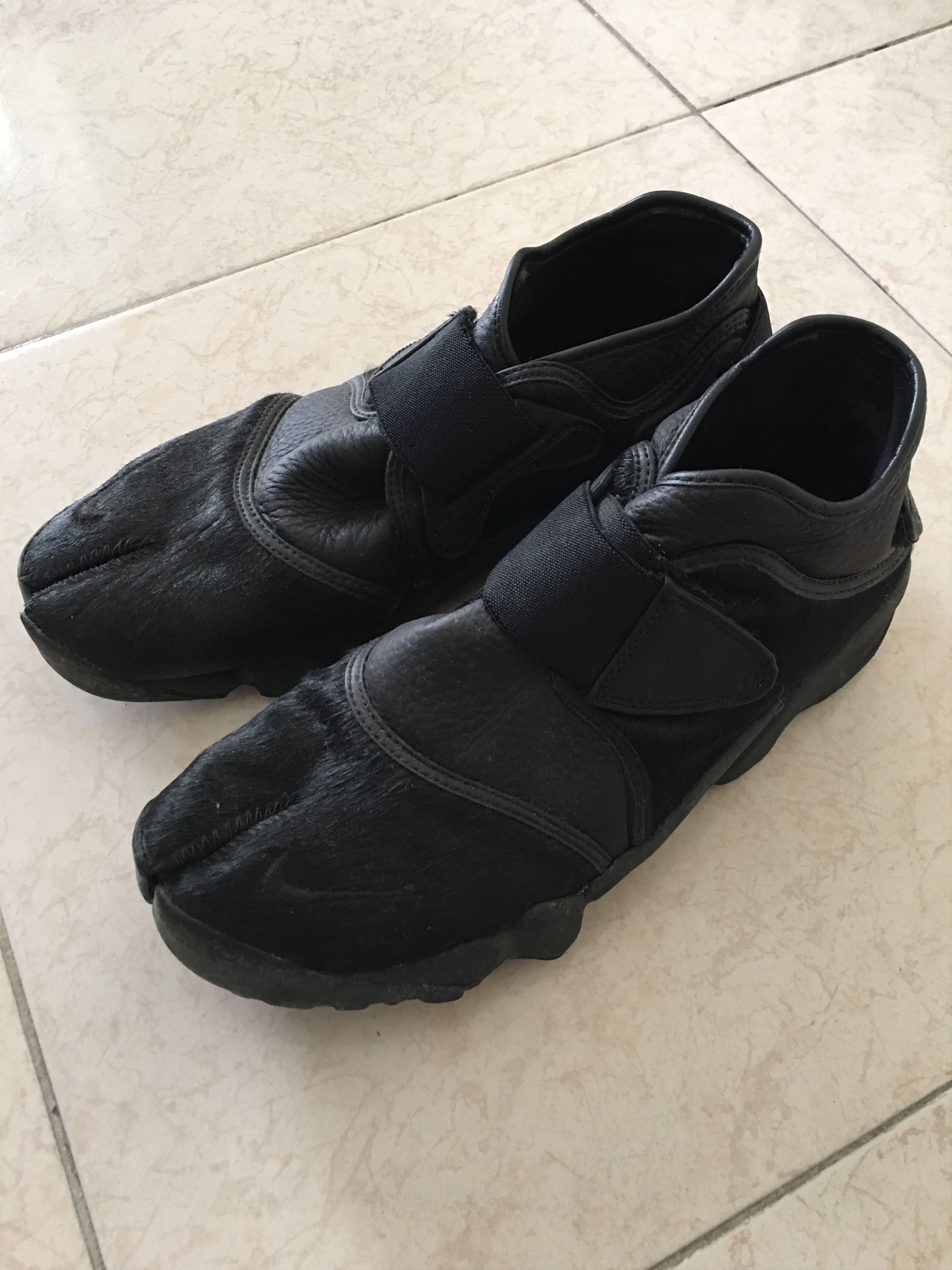 Nike Air Rift Tabi Pony Hair Black | Grailed