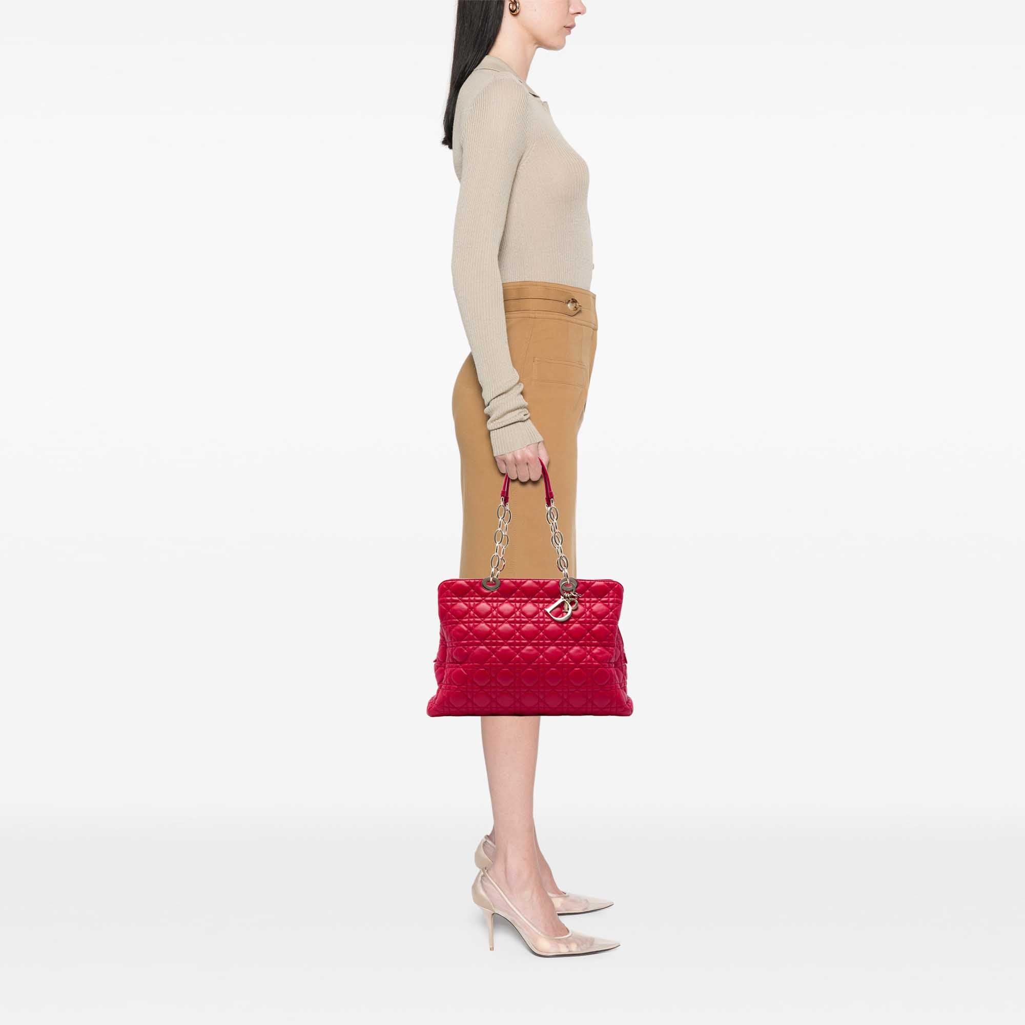 Dior Lambskin Cannage Soft Zipped Lady Dior Shopping Tote Size ONE SIZE - 5 Thumbnail