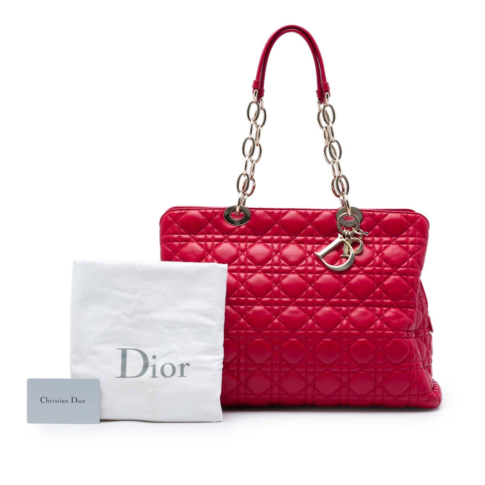 Dior Lambskin Cannage Soft Zipped Lady Dior Shopping Tote Size ONE SIZE - 6 Thumbnail