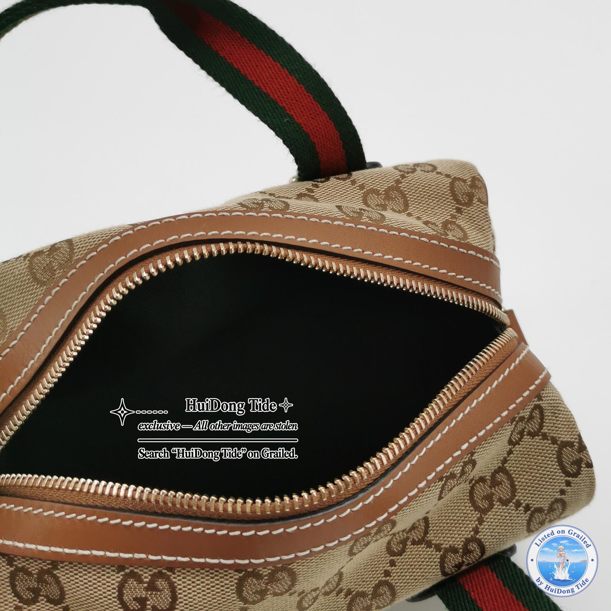 Gucci Gucci Monogram Canvas Web Stripe Handle Bag Size ONE SIZE - 7 Thumbnail