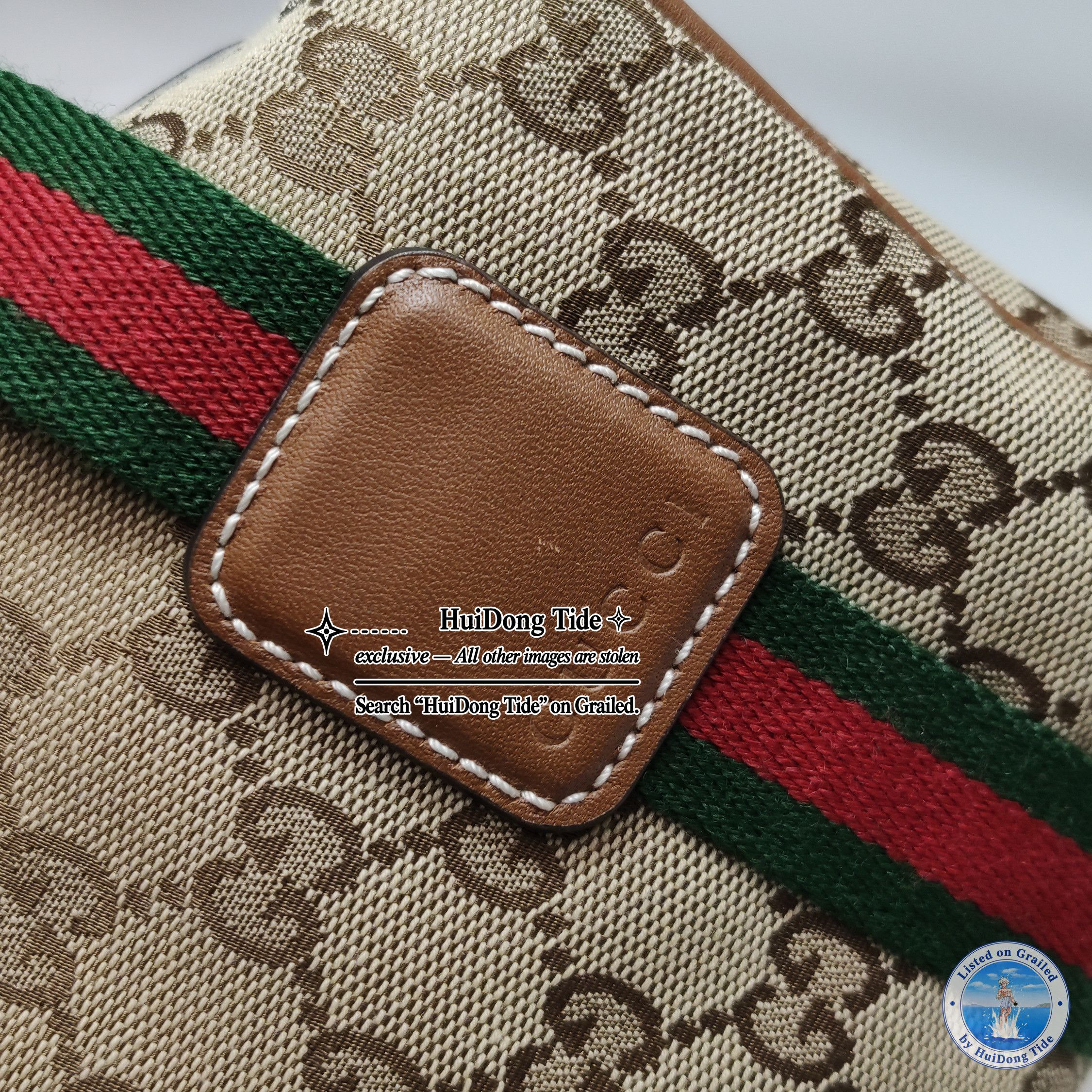 Gucci Gucci Monogram Canvas Web Stripe Handle Bag Size ONE SIZE - 14 Thumbnail