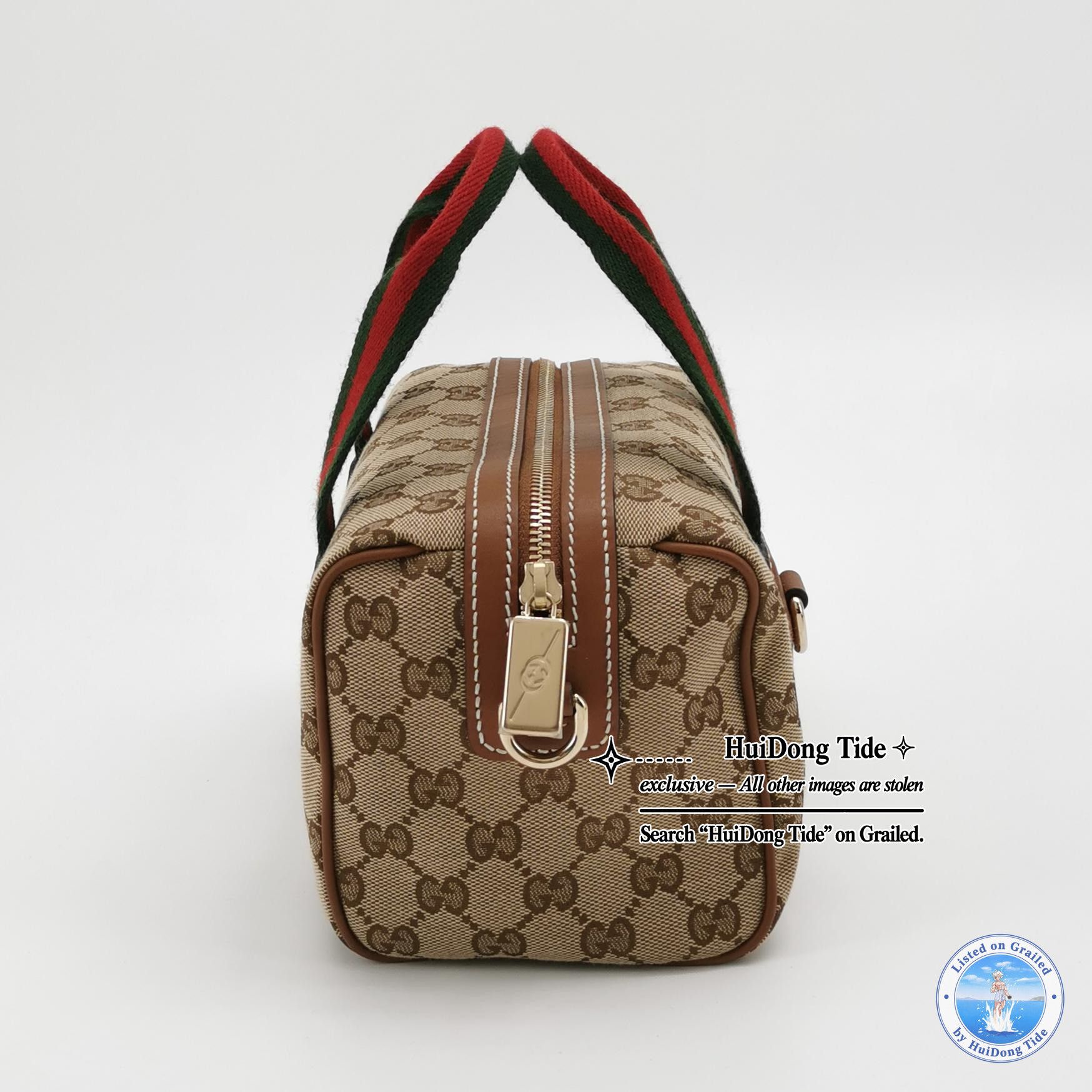 Gucci Gucci Monogram Canvas Web Stripe Handle Bag Size ONE SIZE - 4 Thumbnail