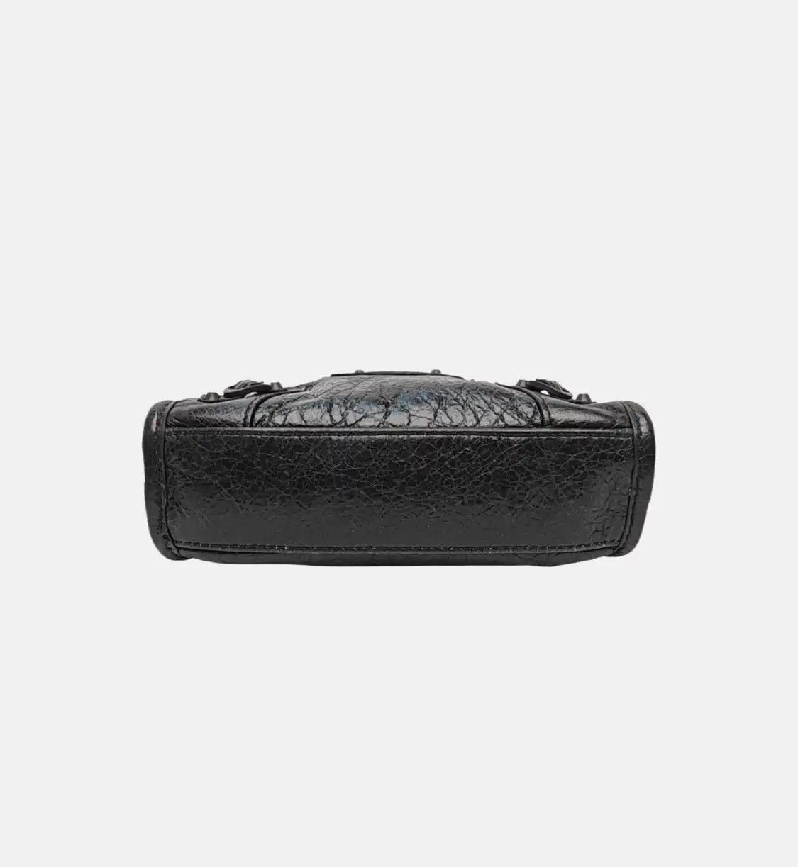 Balenciaga BALENCIAGA Le City Nano black sheepskin stud fringe Motorcycle shoulder bag hand Size ONE SIZE - 6 Thumbnail
