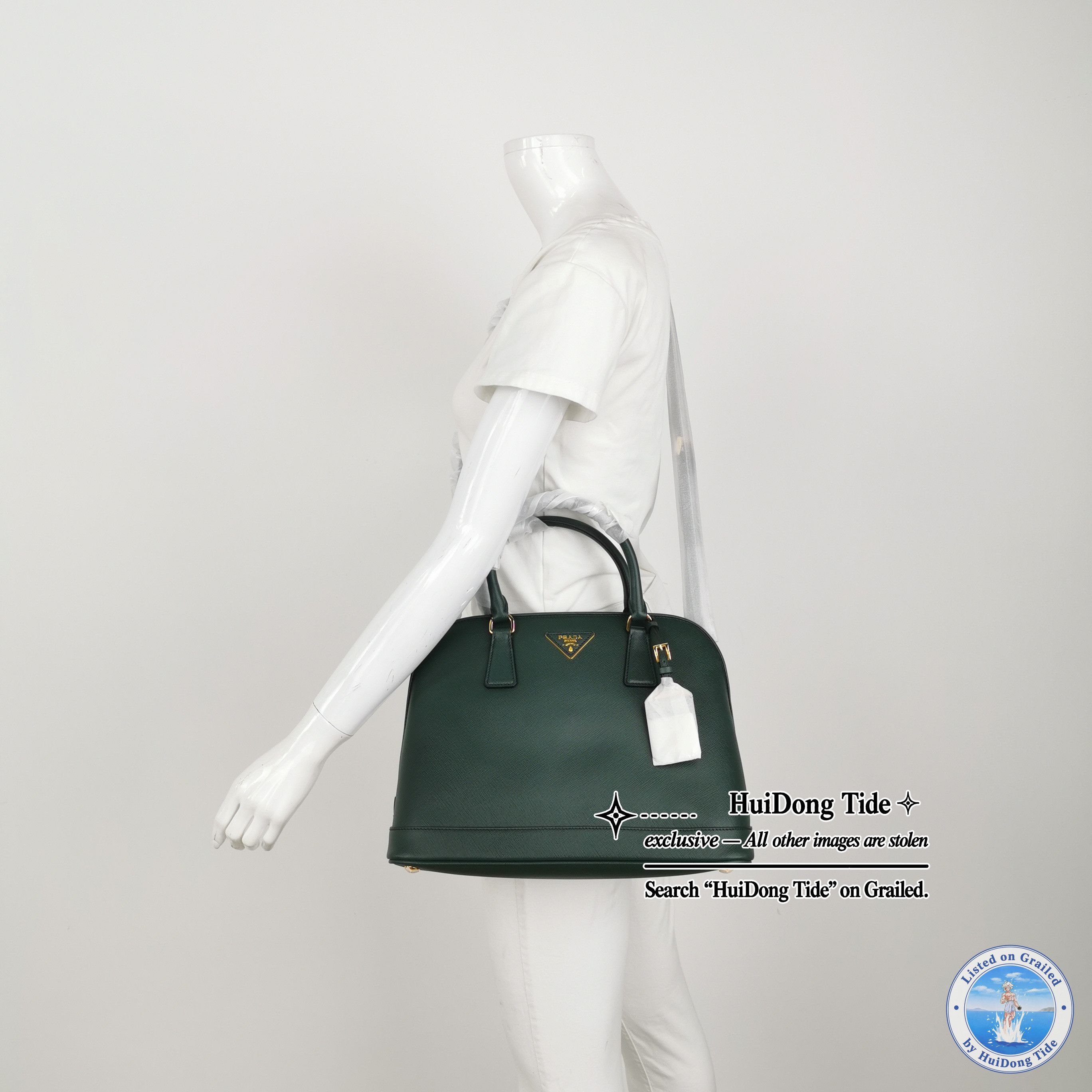 Prada Prada Saffiano Leather Promenade Handle Bag ONE SIZE Size ONE SIZE - 2 Thumbnail