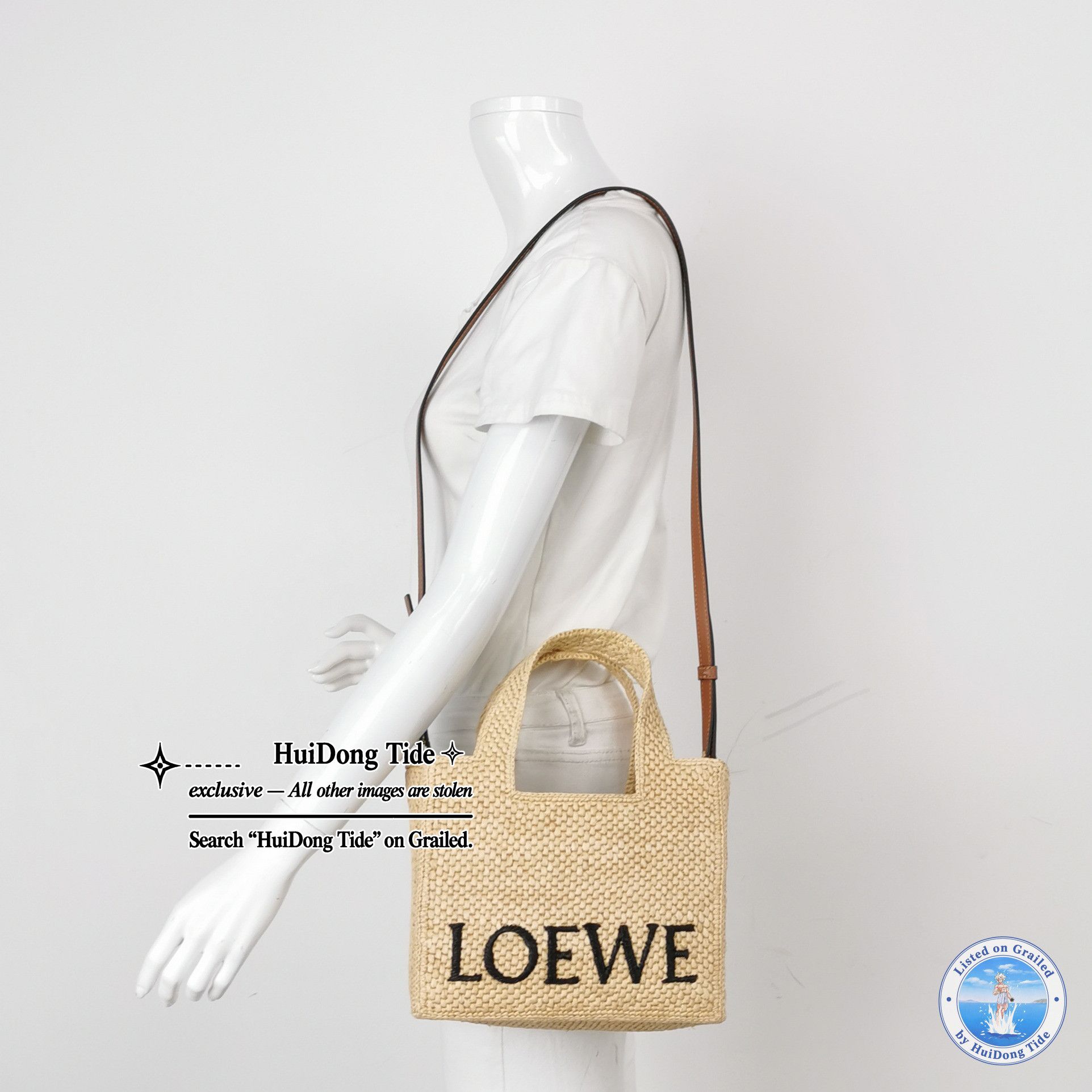 Loewe Loewe Raffia Logo Tote Bag ONE SIZE Size ONE SIZE - 2 Thumbnail