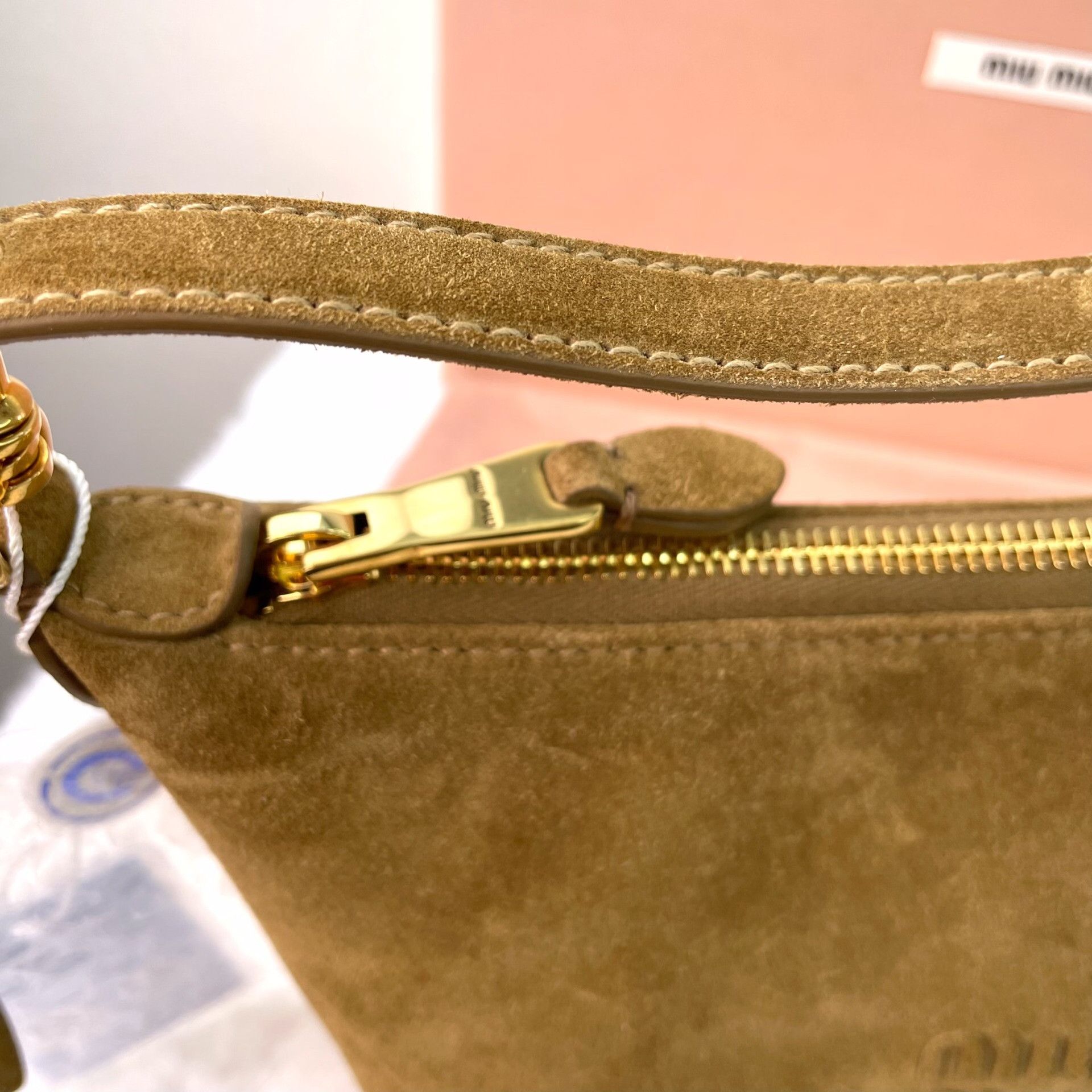 Miu Miu Miu Miu Olive Suede Mini Shoulder Bag Size ONE SIZE - 5 Thumbnail
