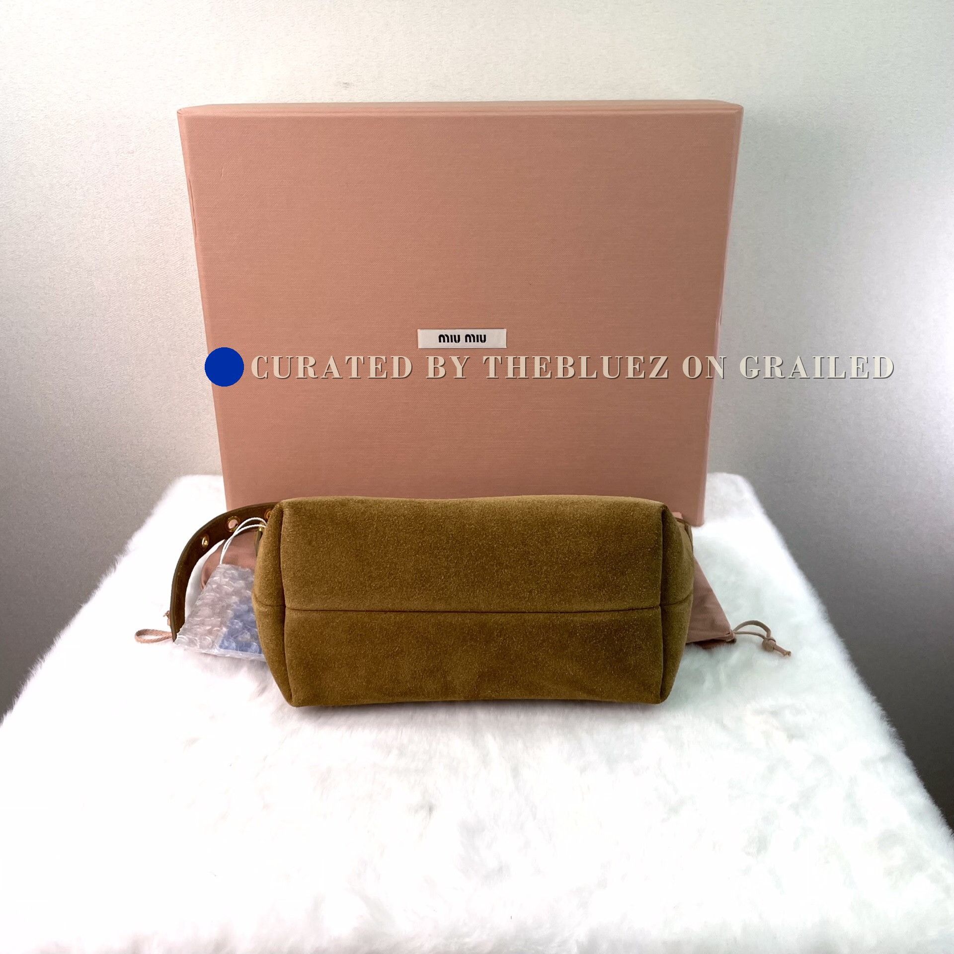Miu Miu Miu Miu Olive Suede Mini Shoulder Bag Size ONE SIZE - 4 Thumbnail