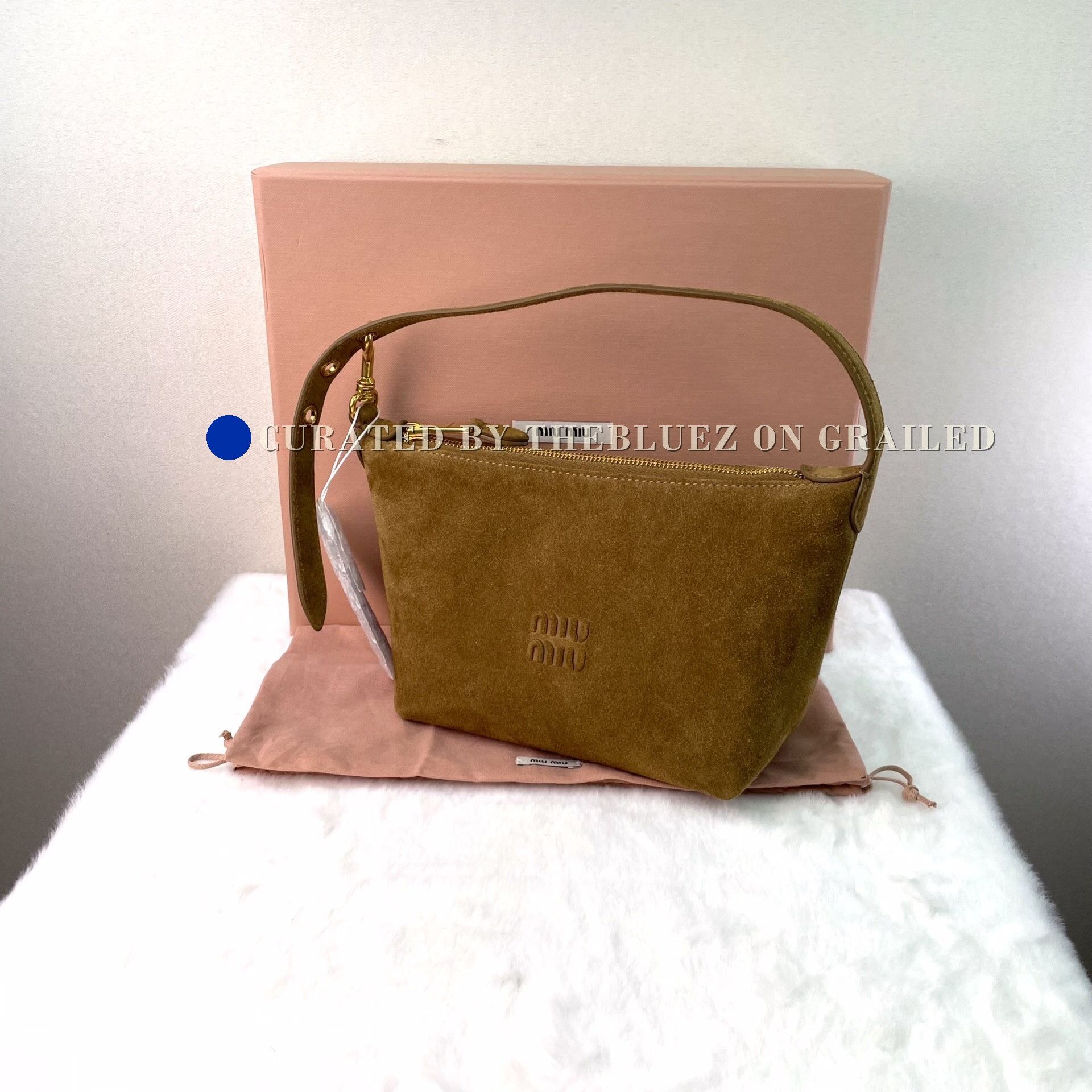 Miu Miu Miu Miu Olive Suede Mini Shoulder Bag Size ONE SIZE - 7 Thumbnail