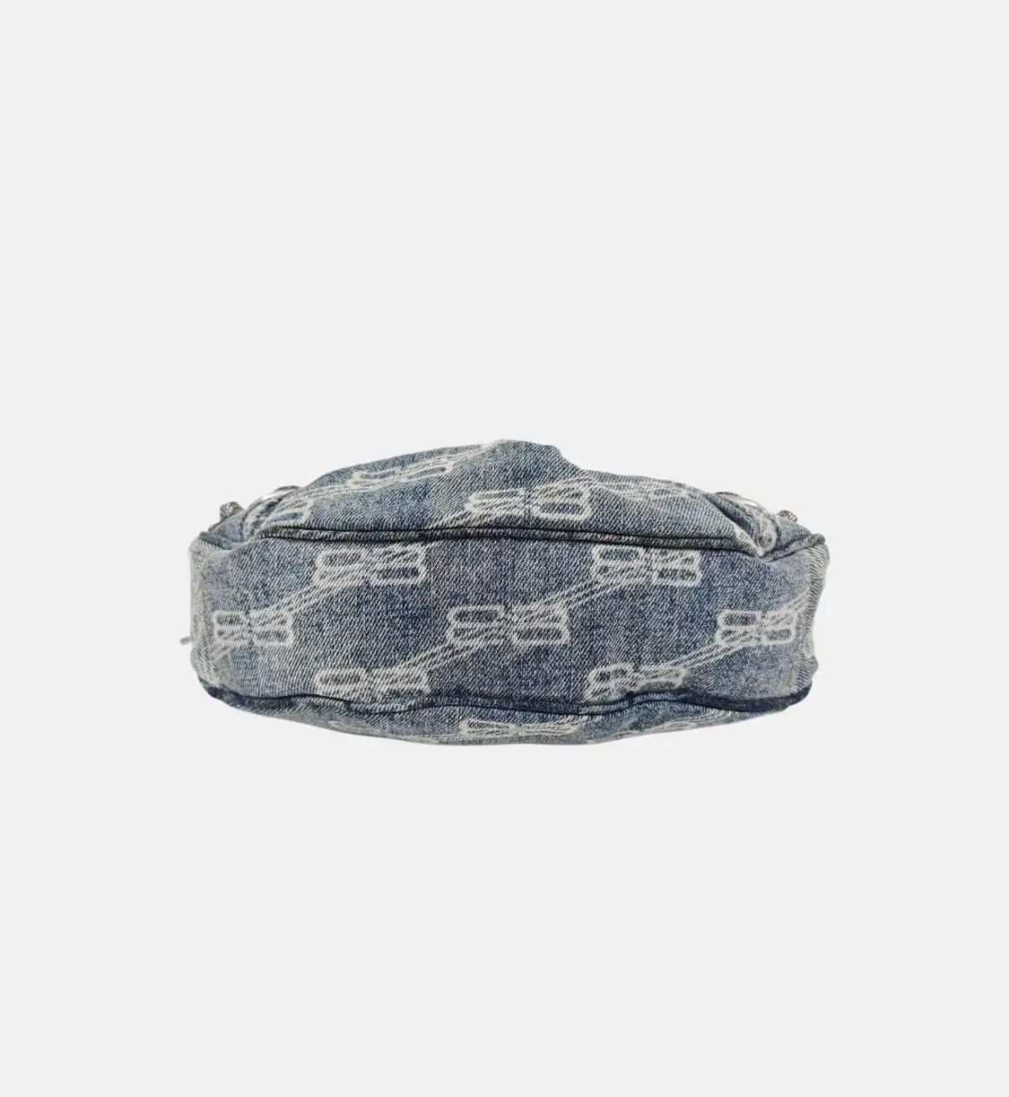 Balenciaga BALENCIAGA Le Cagole light blue denim stud jacquard Motorcycle shoulder bag hand Size ONE SIZE - 6 Thumbnail