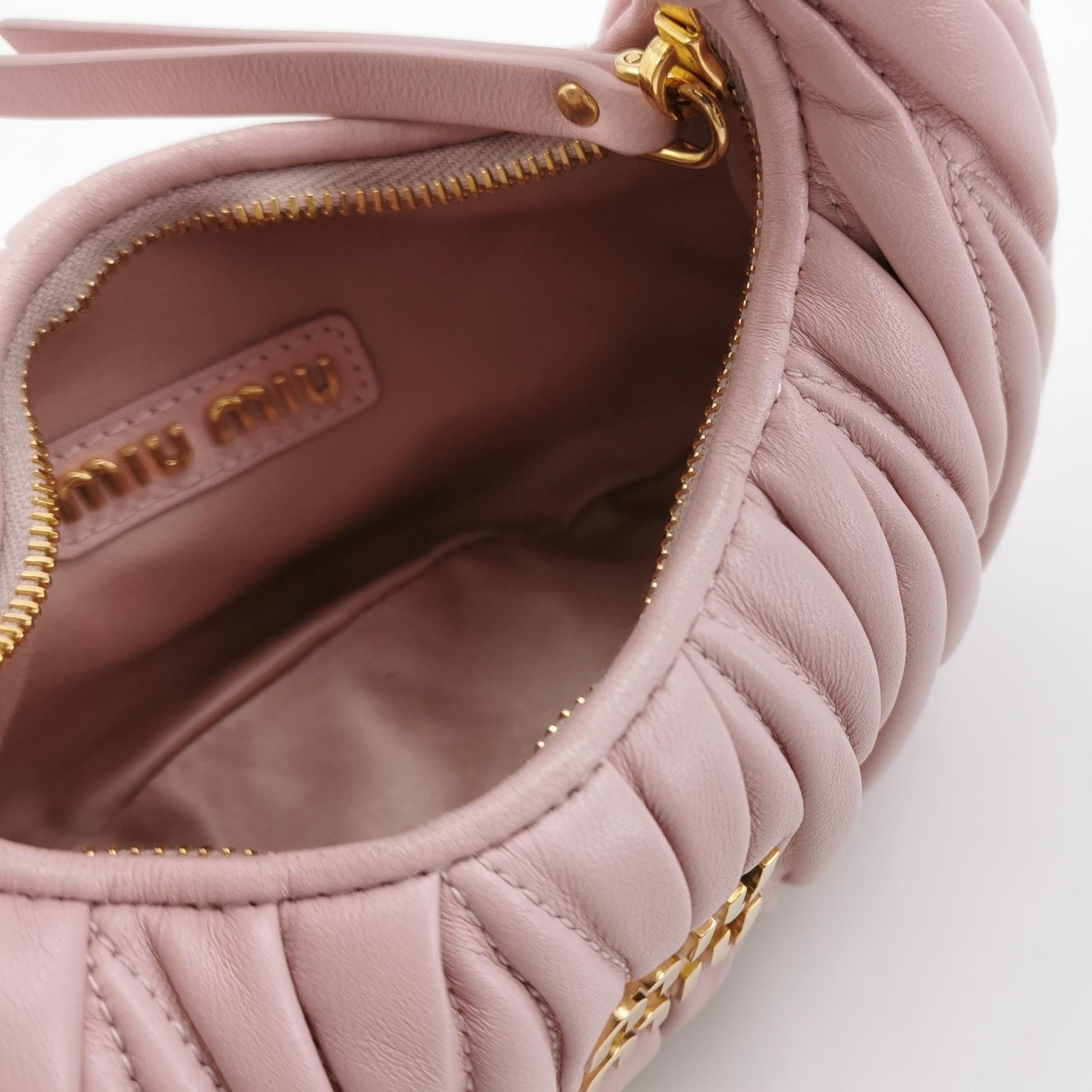 Miu Miu Miu Miu Wander Matelassé Leather Mini Bag Pink Size ONE SIZE - 7 Thumbnail