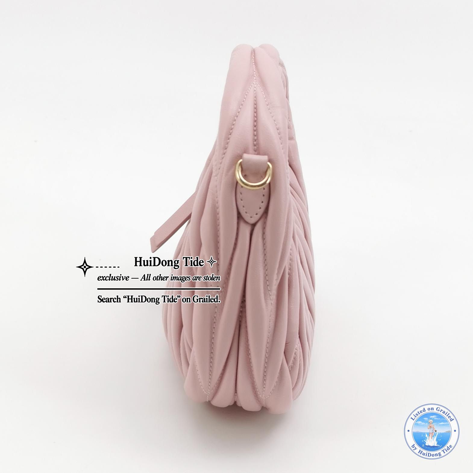 Miu Miu Miu Miu Wander Matelassé Leather Mini Bag Pink Size ONE SIZE - 3 Thumbnail
