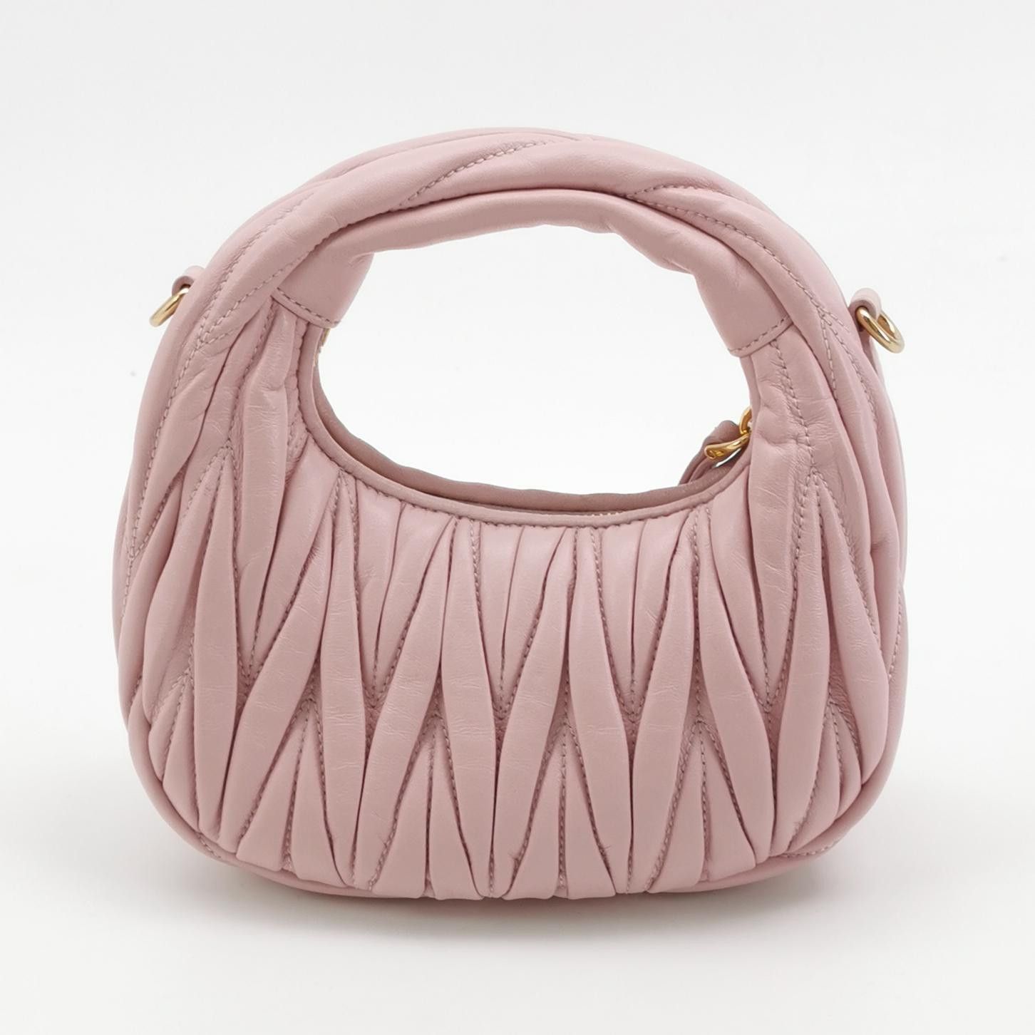 Miu Miu Miu Miu Wander Matelassé Leather Mini Bag Pink Size ONE SIZE - 5 Thumbnail
