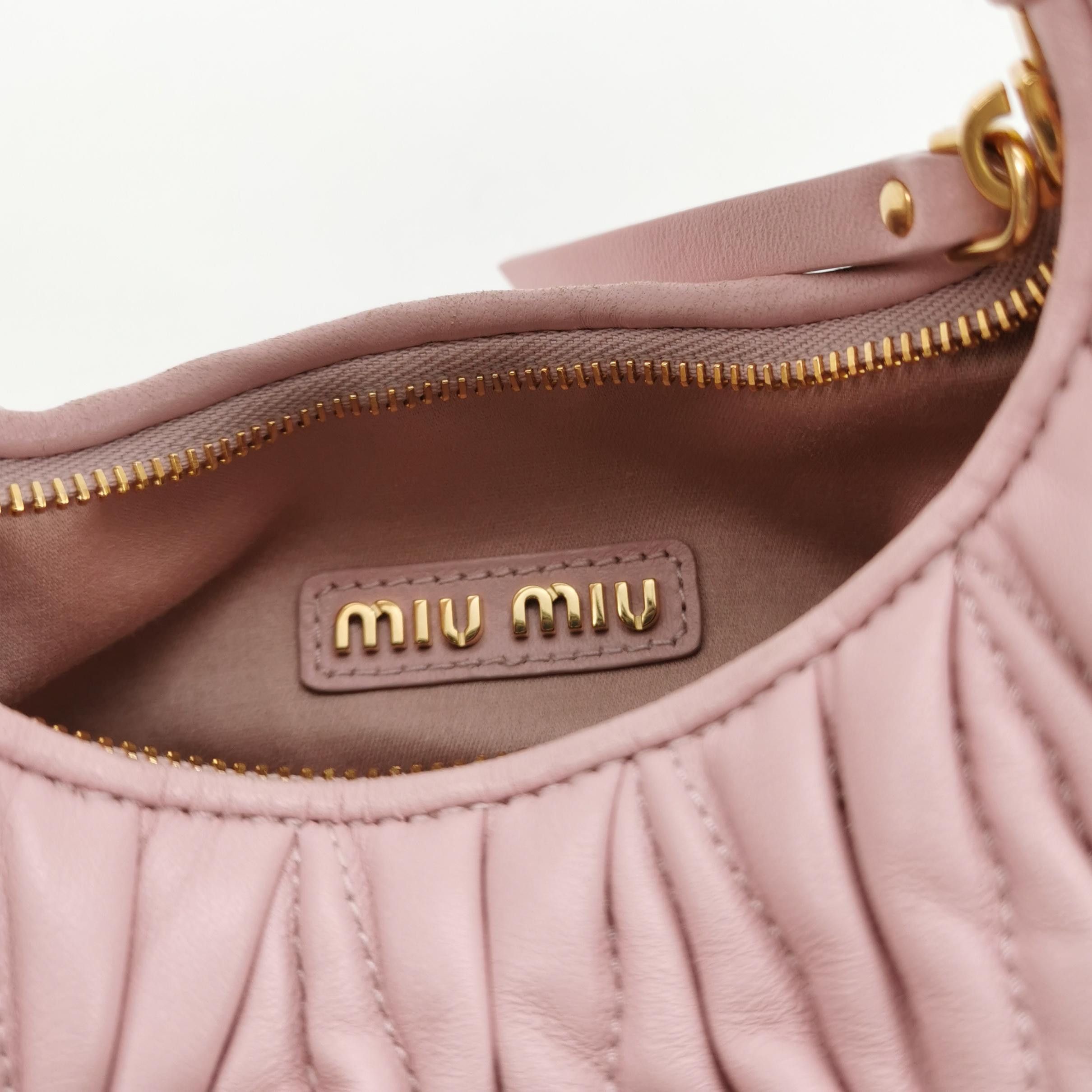 Miu Miu Miu Miu Wander Matelassé Leather Mini Bag Pink Size ONE SIZE - 8 Thumbnail