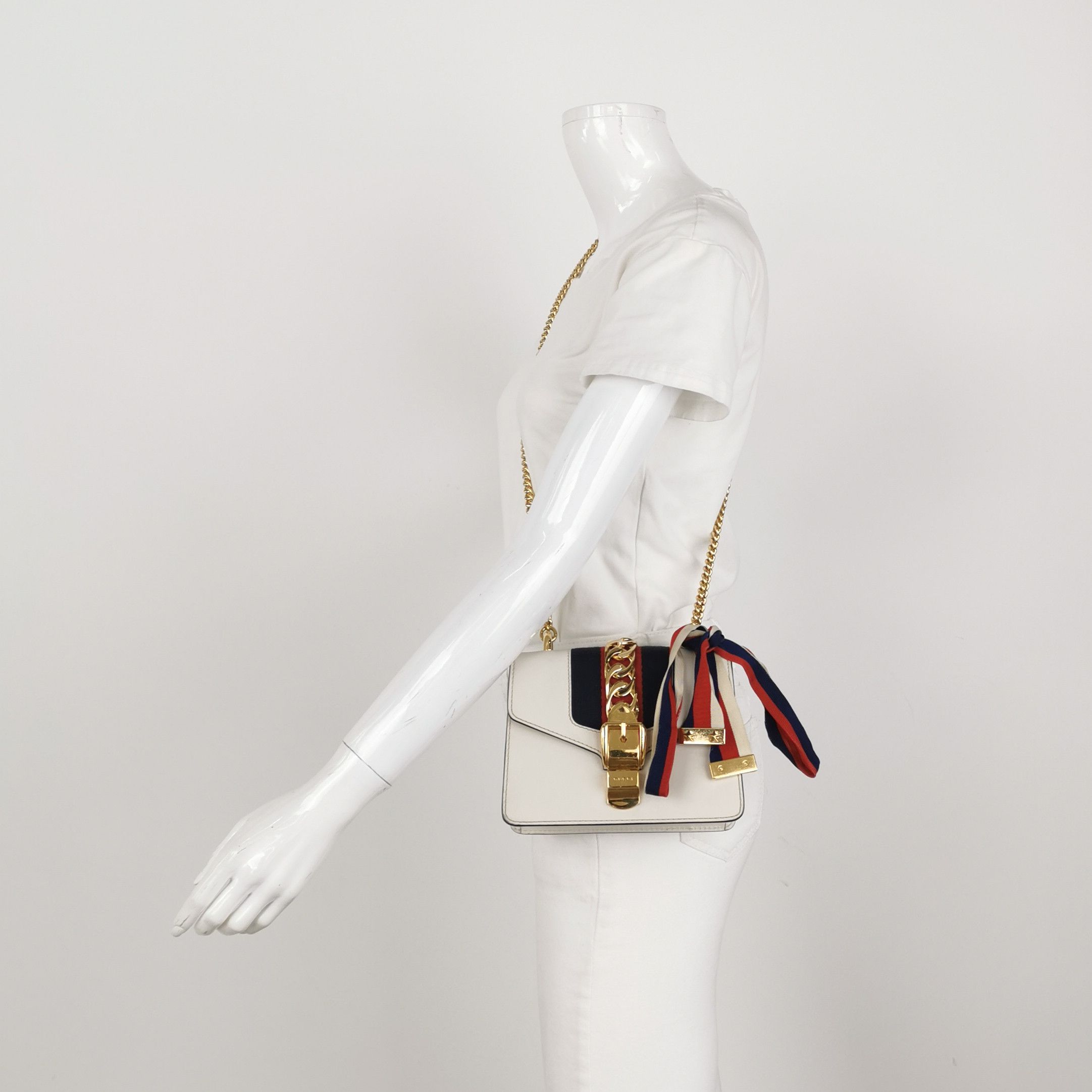 Gucci Gucci Sylvie Leather Web Stripe Shoulder Bag ONE SIZE Size ONE SIZE - 2 Thumbnail