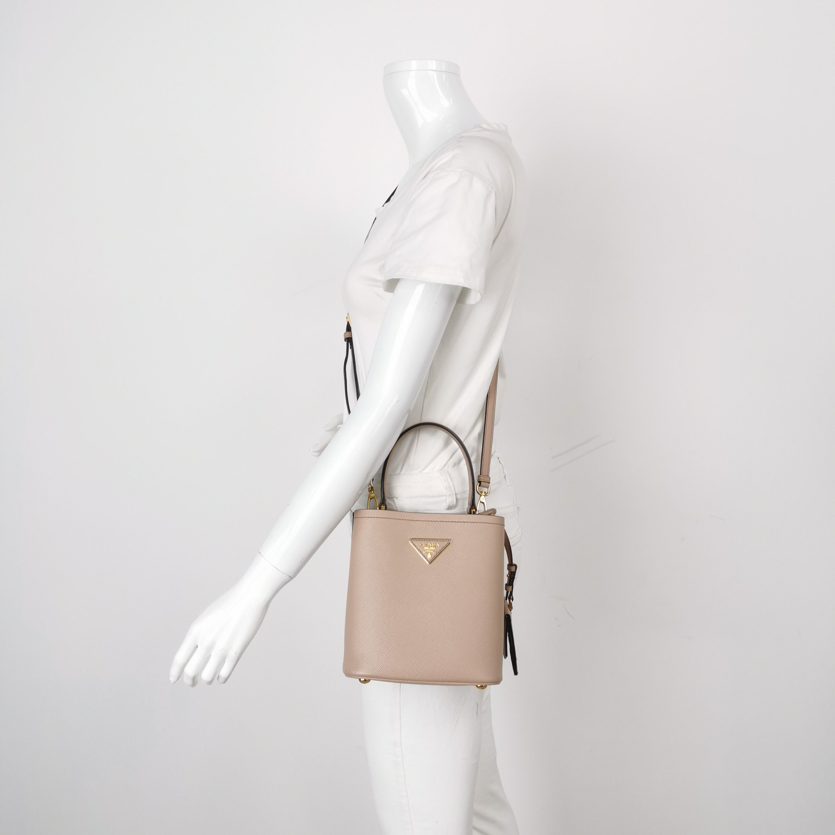 Prada Prada Panier Saffiano Leather Mini Handle Bag Size ONE SIZE - 2 Thumbnail