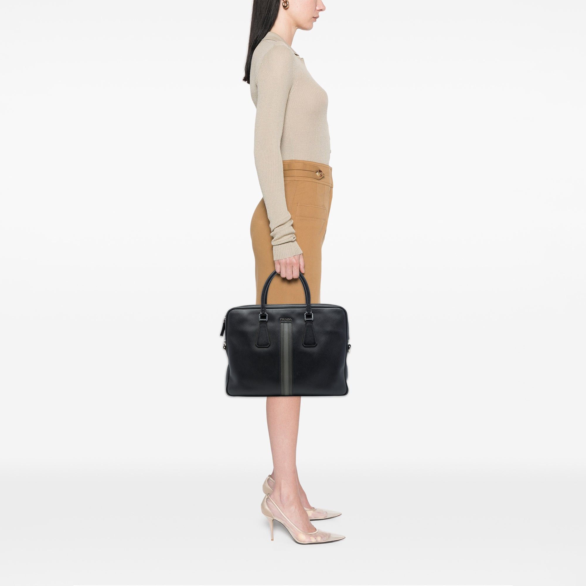 Prada Saffiano Striped Business Bag Size ONE SIZE - 6 Thumbnail