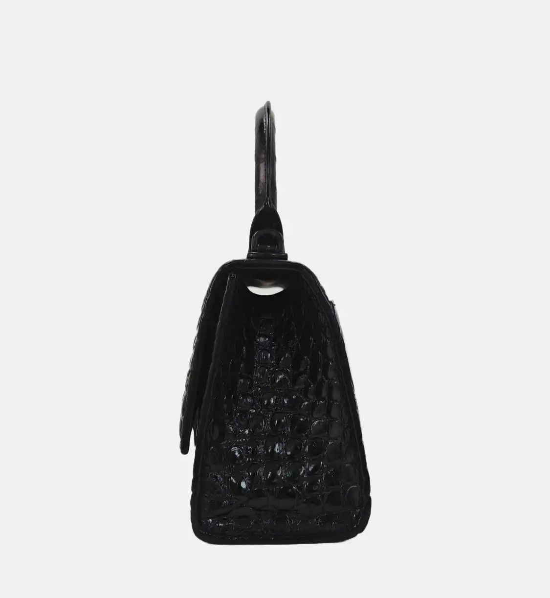 Balenciaga BALENCIAGA Hourglass ultra Small black cowhide leather crocodile Hourglass shoul Size ONE SIZE - 3 Thumbnail