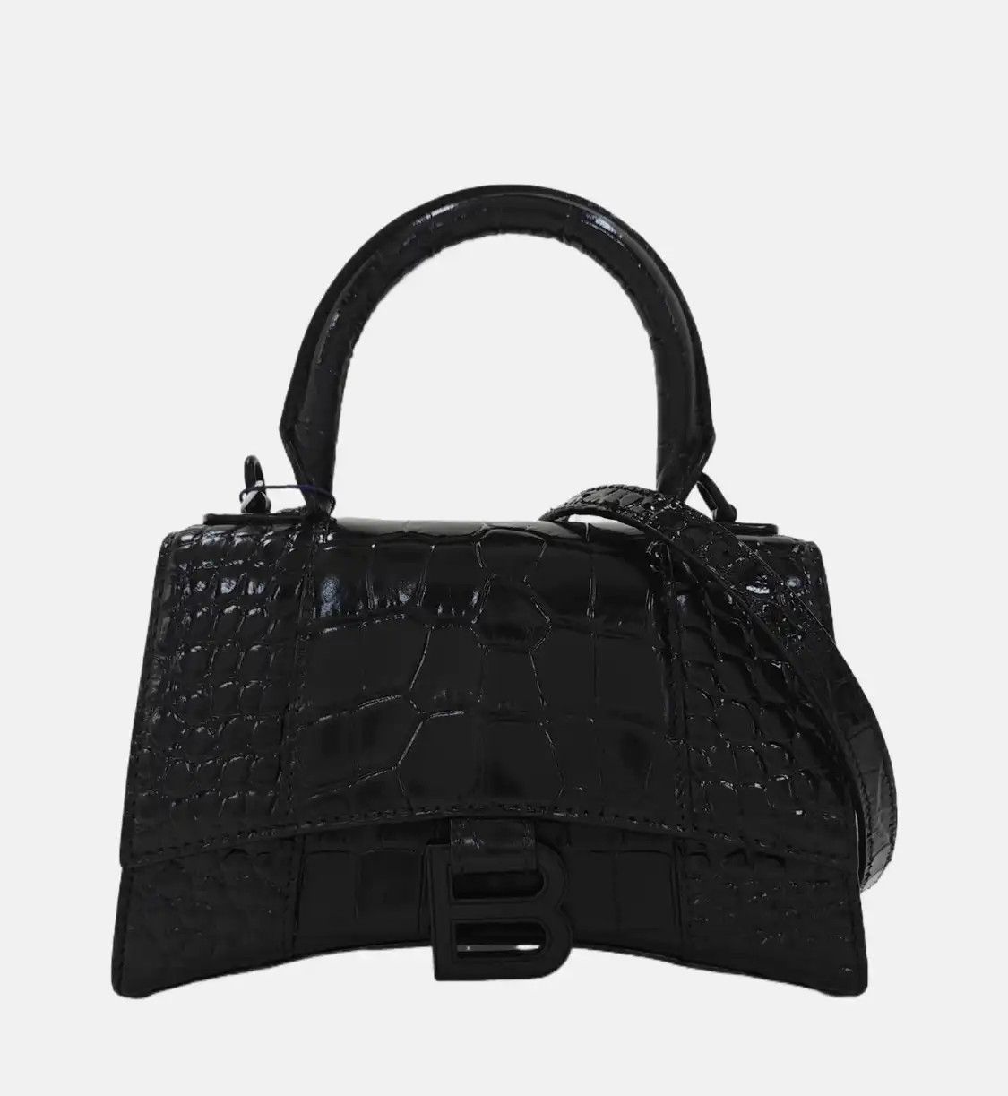 Balenciaga BALENCIAGA Hourglass ultra Small black cowhide leather crocodile Hourglass shoul Size ONE SIZE - 8 Thumbnail