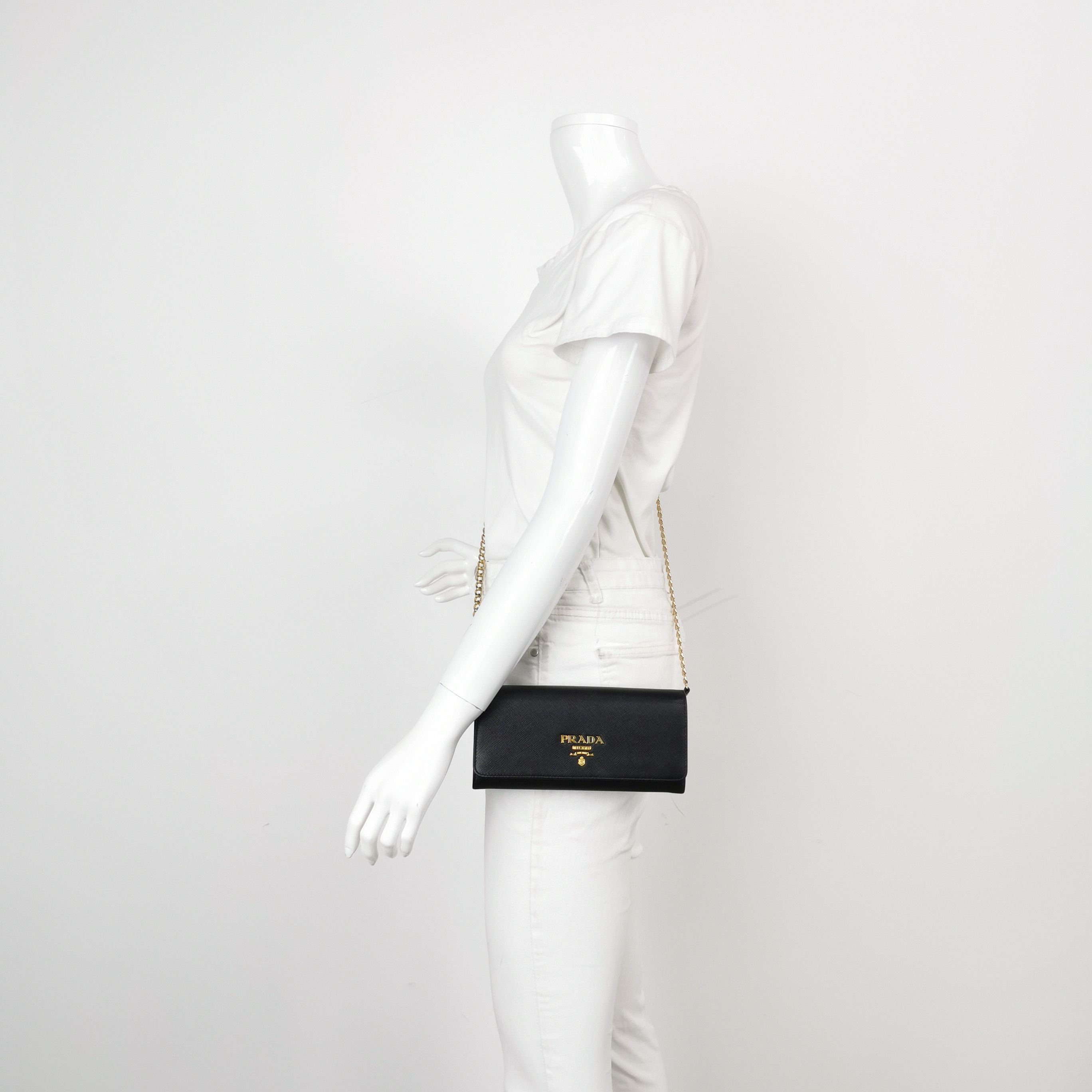 Prada Prada Saffiano Leather Chain Shoulder Bag Size ONE SIZE - 2 Thumbnail
