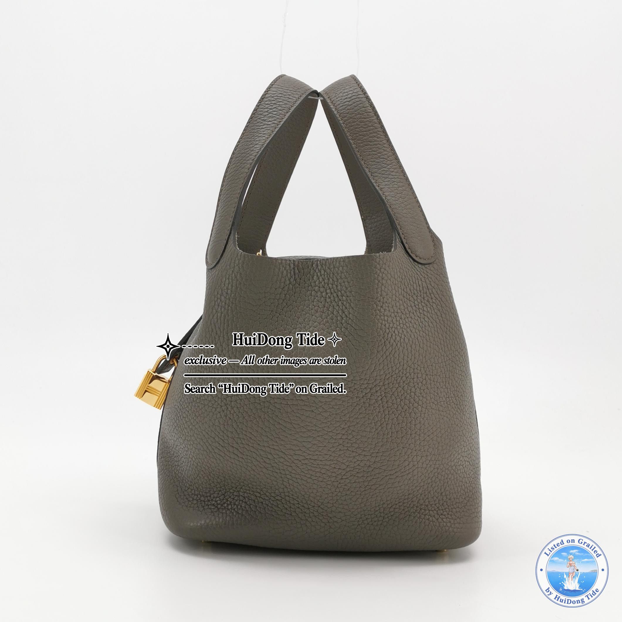 Hermes Hermes Picotin 18 Clemence Leather Etoupe Size 18 Size ONE SIZE - 3 Thumbnail