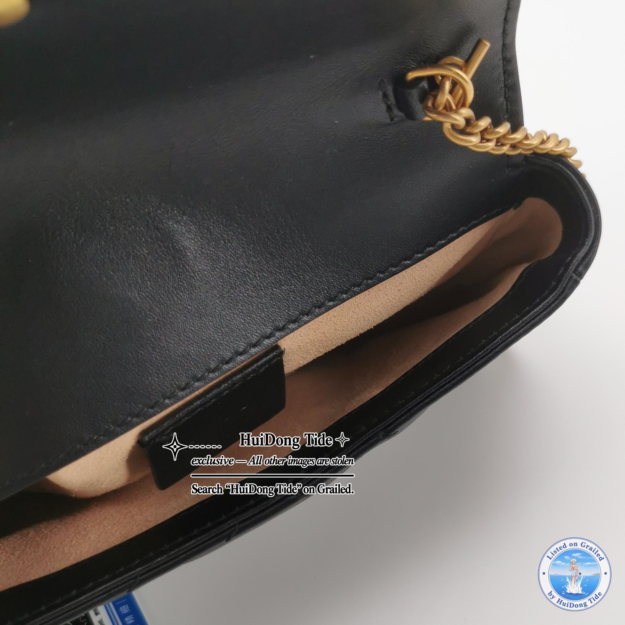 Gucci Gucci GG Marmont Black Leather Mini Shoulder Bag Size ONE SIZE - 3 Thumbnail