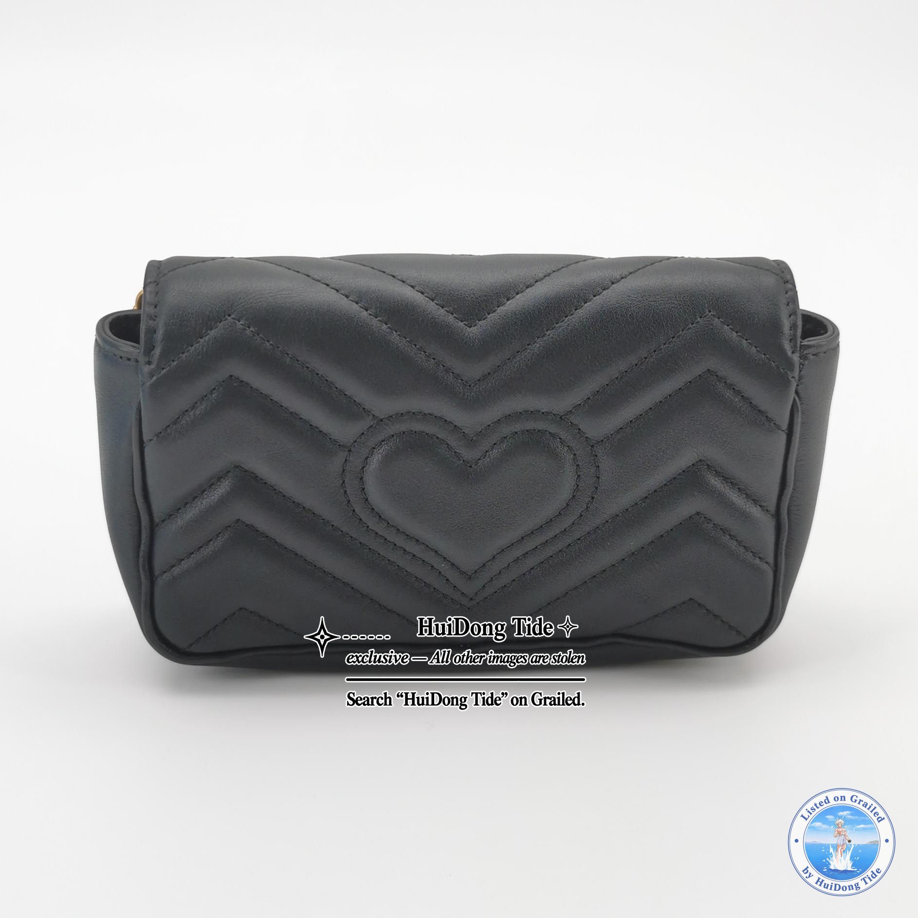 Gucci Gucci GG Marmont Black Leather Mini Shoulder Bag Size ONE SIZE - 2 Thumbnail