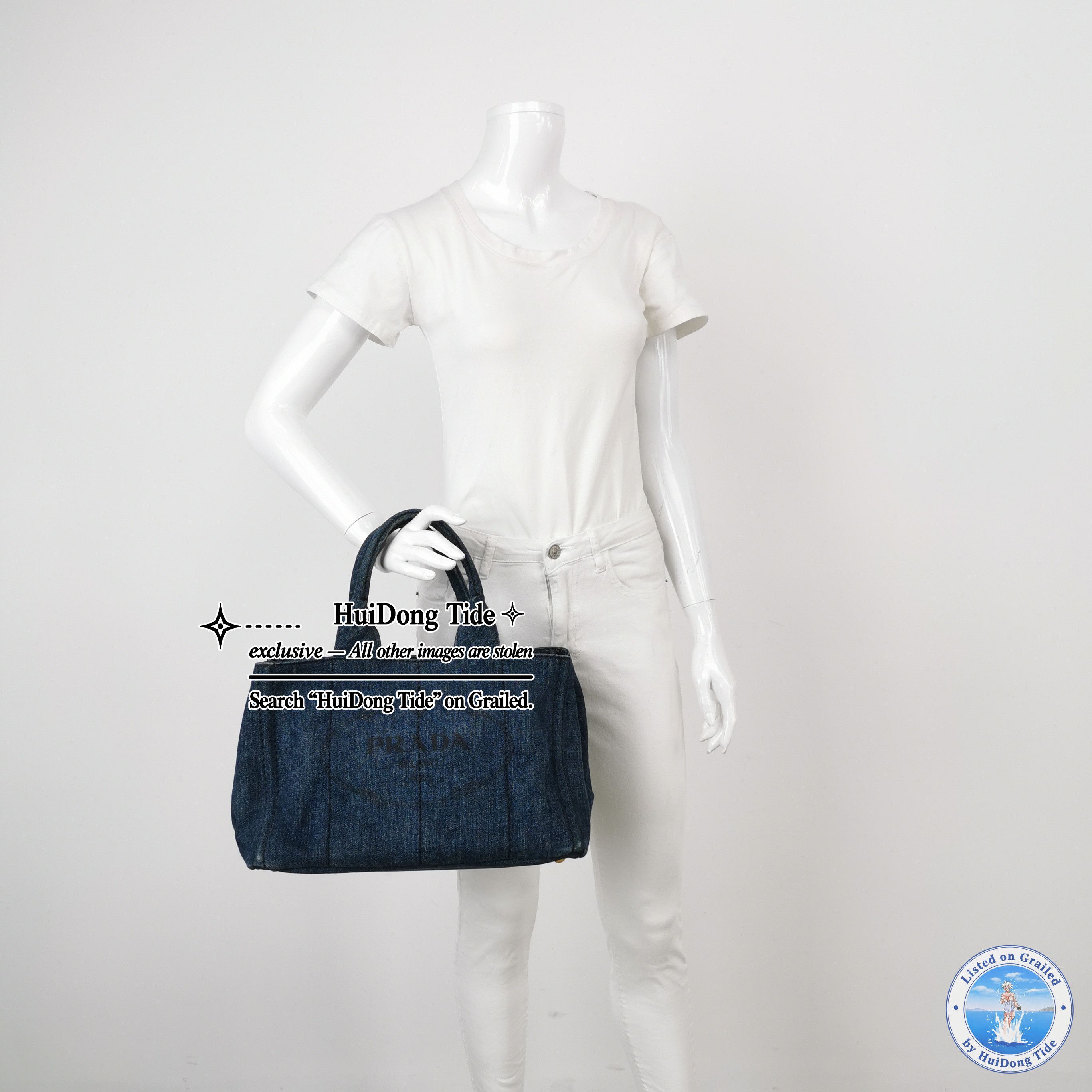 Prada Prada Denim Tote Bag Size M Size ONE SIZE - 2 Thumbnail