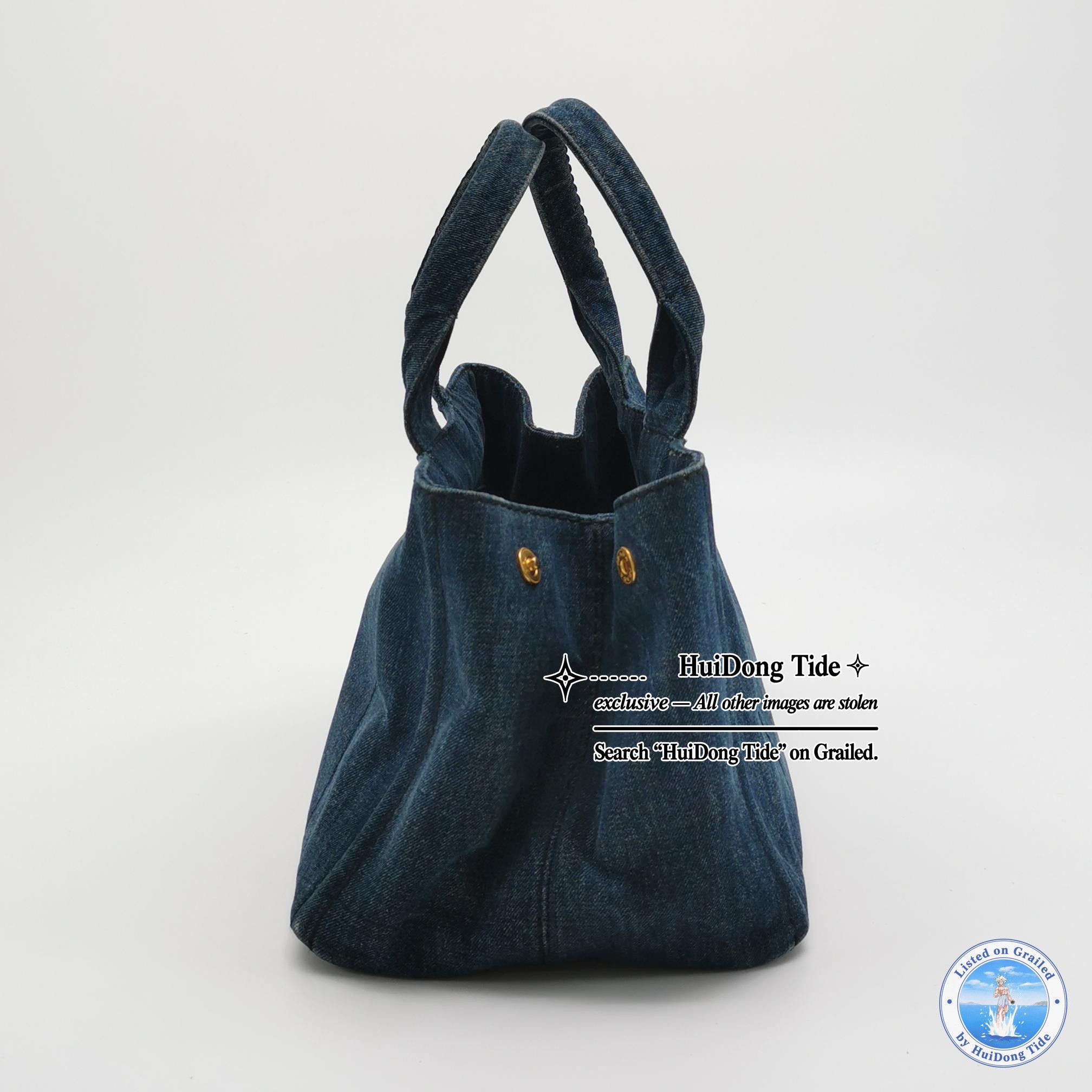 Prada Prada Denim Tote Bag Size M Size ONE SIZE - 3 Thumbnail