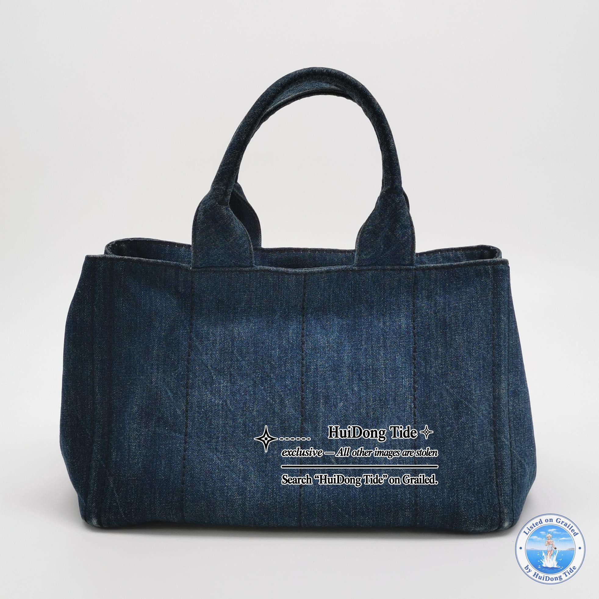 Prada Prada Denim Tote Bag Size M Size ONE SIZE - 4 Thumbnail