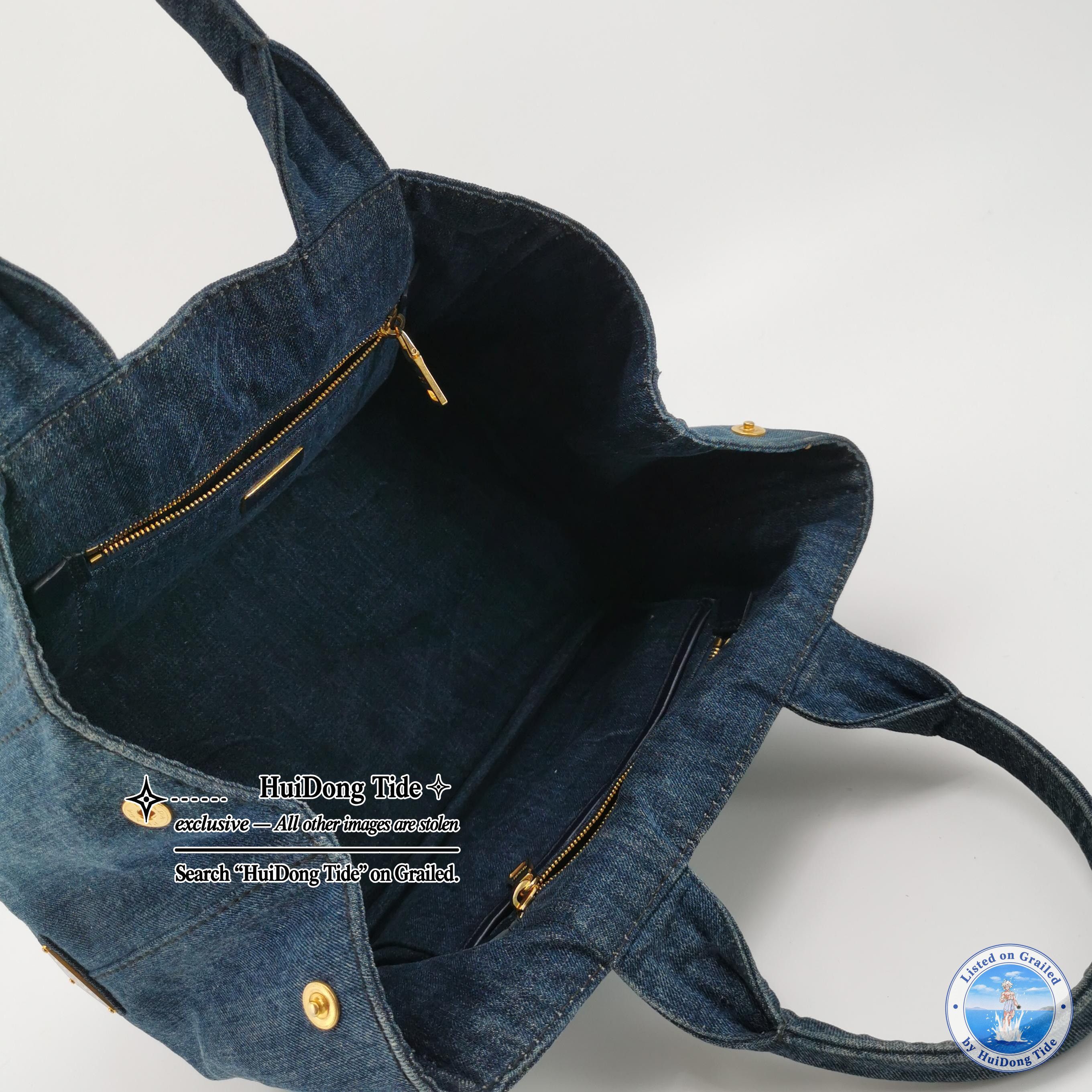 Prada Prada Denim Tote Bag Size M Size ONE SIZE - 6 Thumbnail