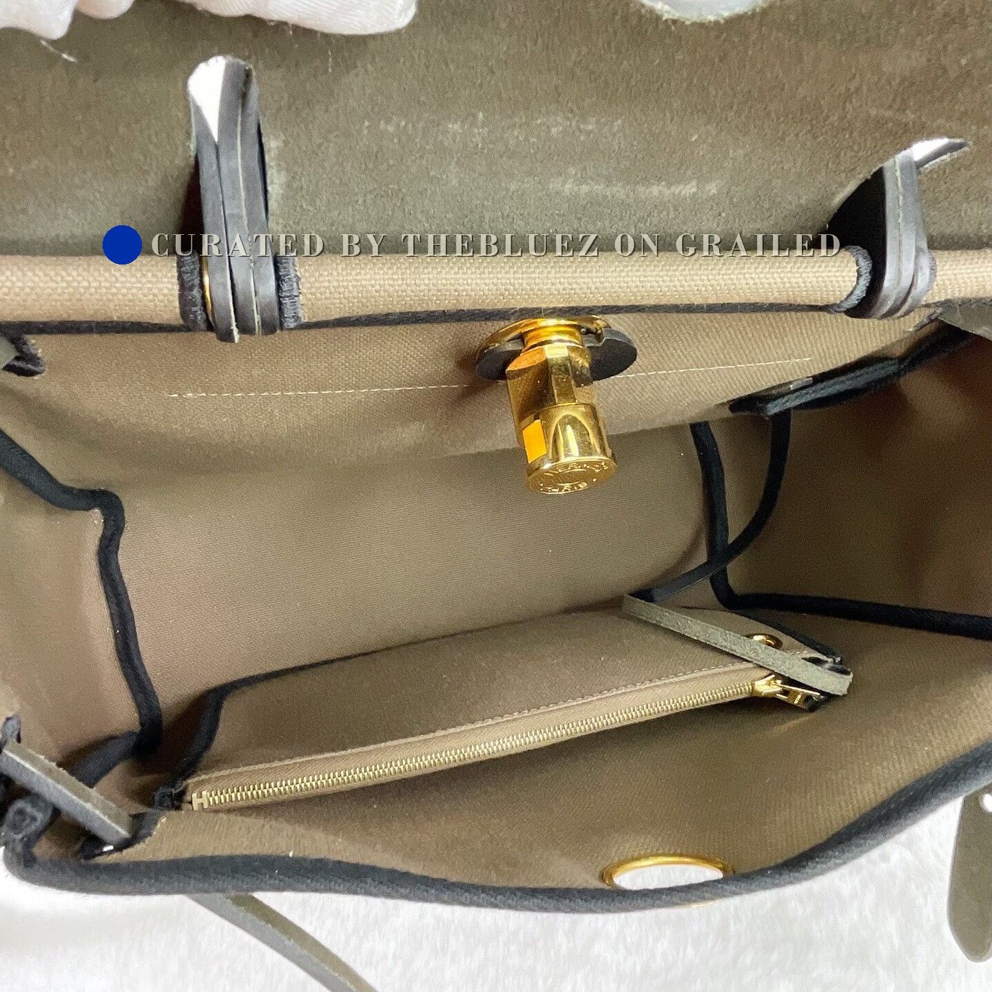 Hermes Hermes Herbag 31 Taupe Canvas Gold Hardware Size ONE SIZE - 7 Thumbnail