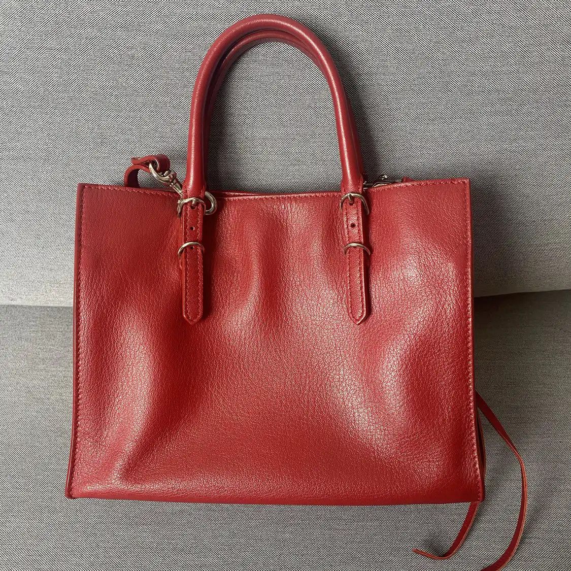 Balenciaga BALENCIAGA Papier red cowhide leather stud fringe crossbody bag Size ONE SIZE - 2 Thumbnail