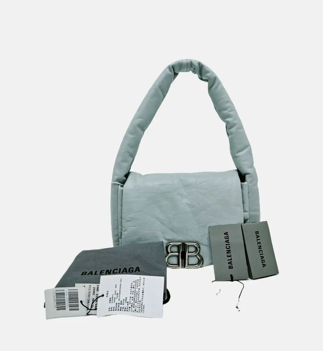 Balenciaga BALENCIAGA Monaco Small light bluecowhide leather handbag shoulder bag silver ha Size ONE SIZE - 8 Thumbnail