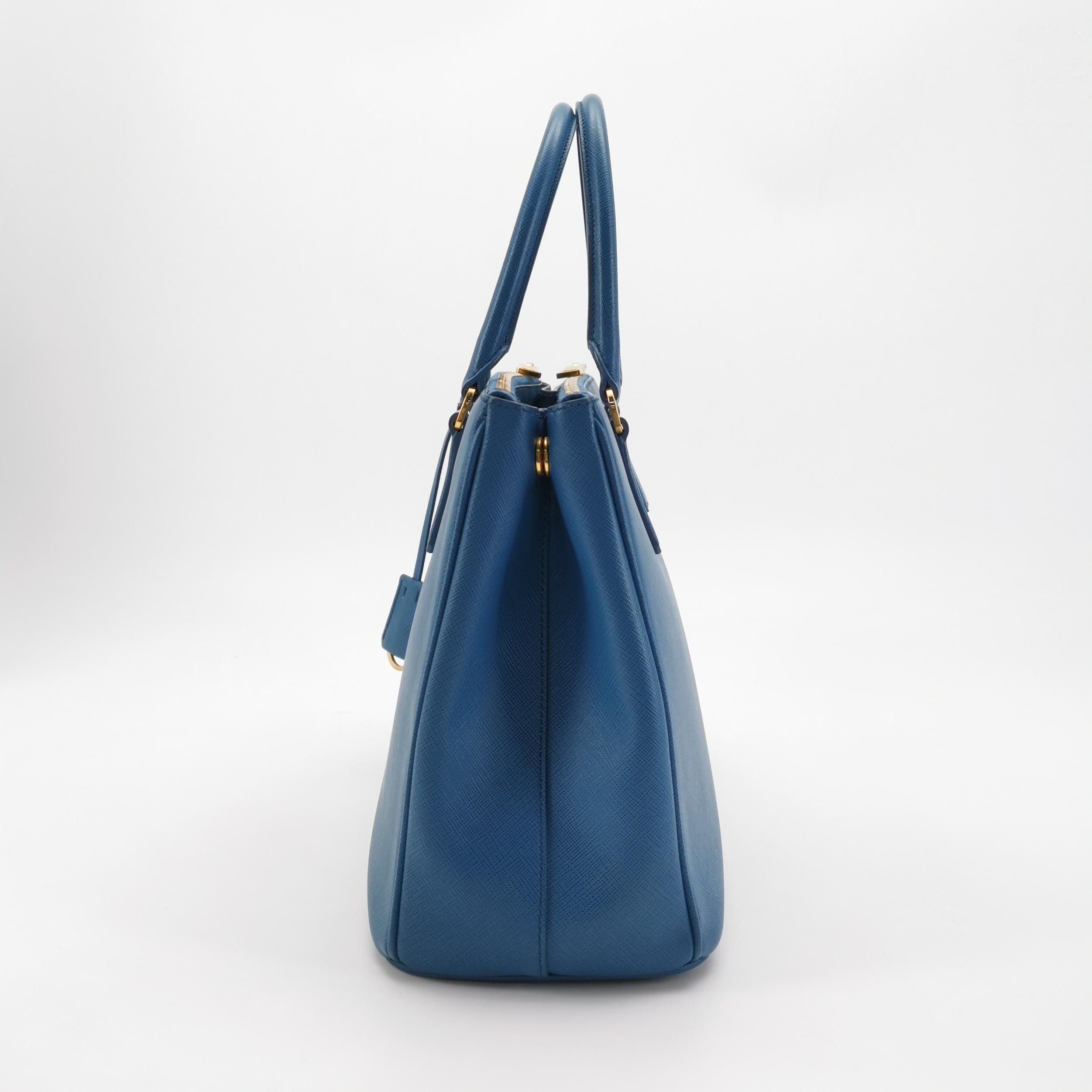 Prada Prada Galleria Saffiano Leather Tote Bag Blue Size ONE SIZE - 3 Thumbnail