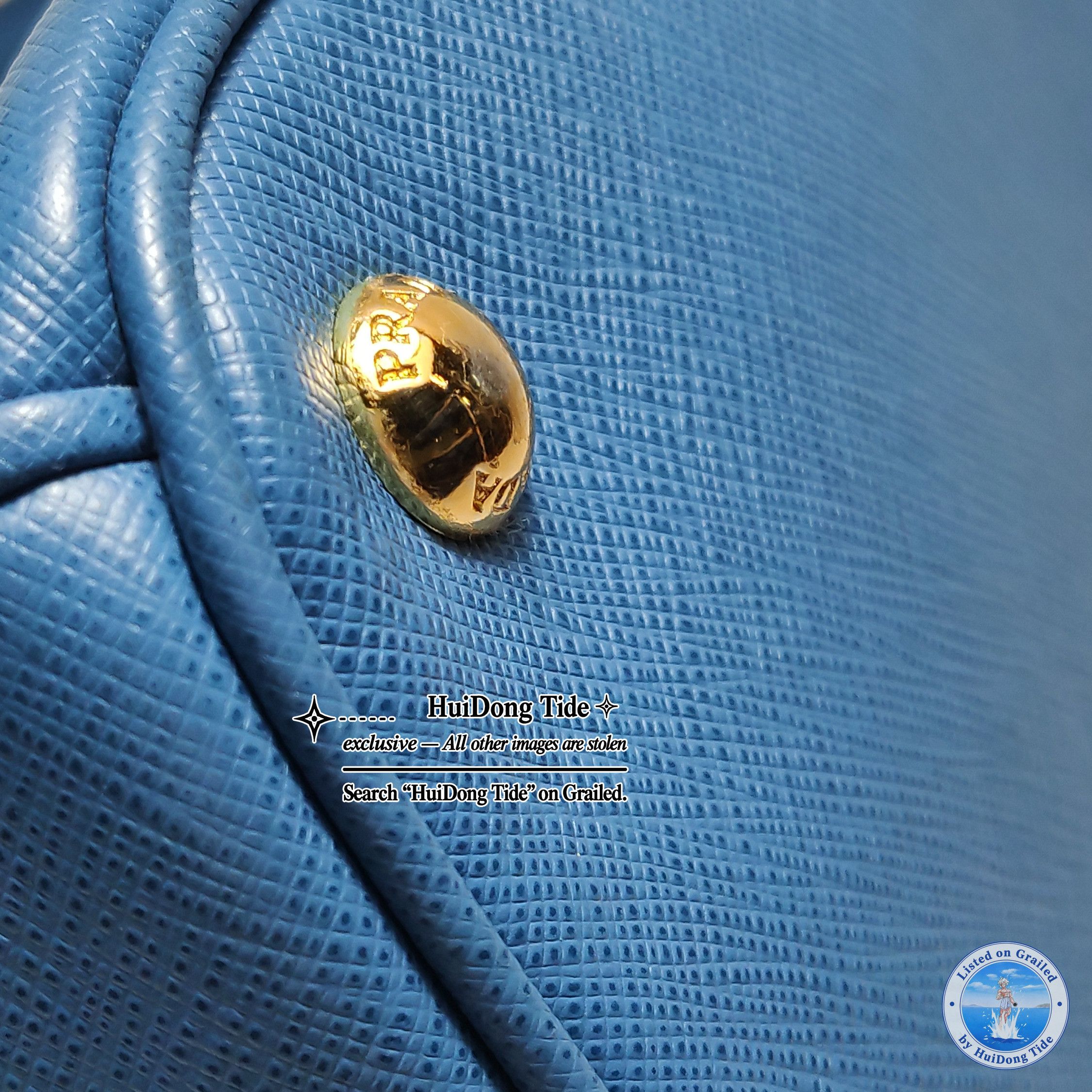 Prada Prada Galleria Saffiano Leather Tote Bag Blue Size ONE SIZE - 14 Thumbnail