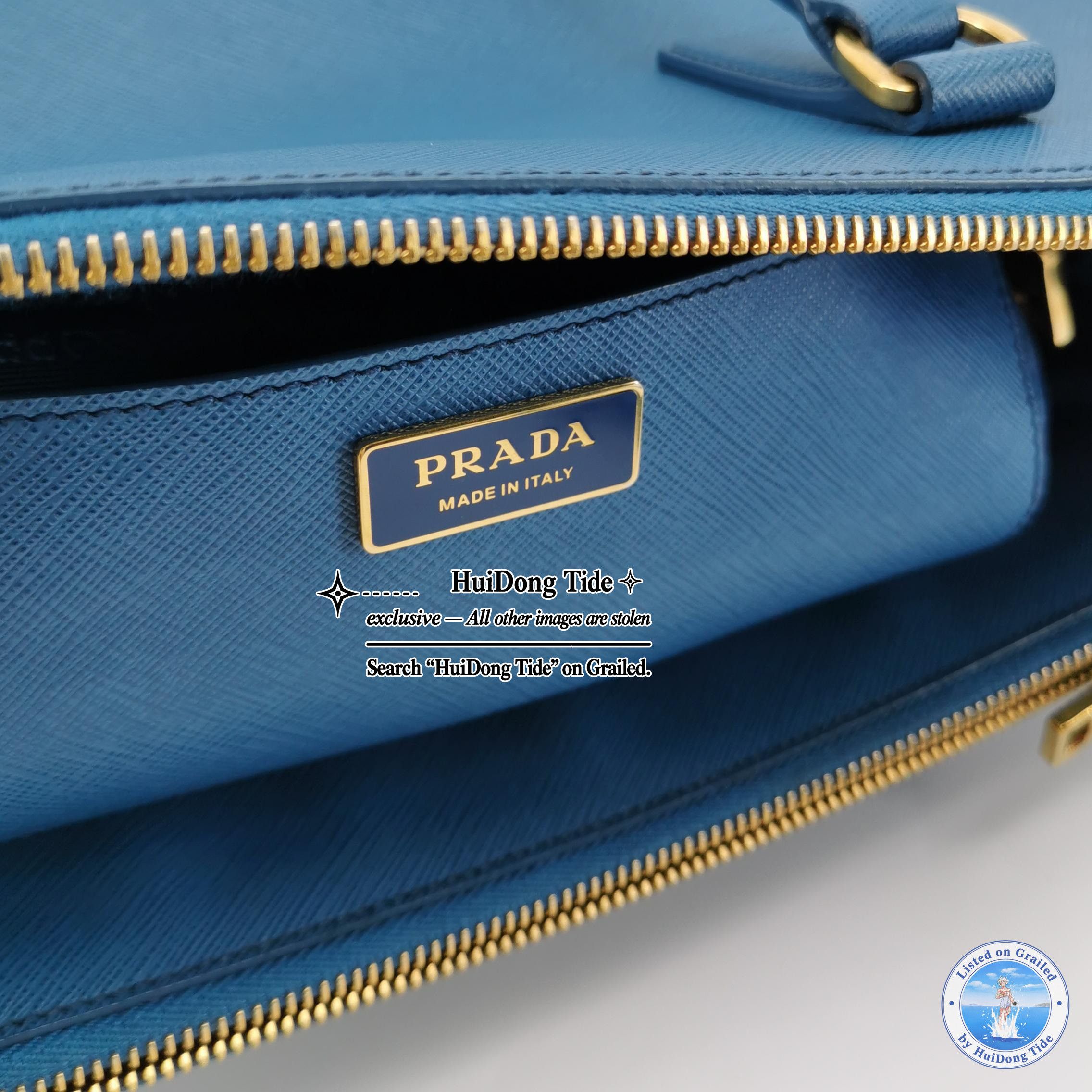 Prada Prada Galleria Saffiano Leather Tote Bag Blue Size ONE SIZE - 8 Thumbnail