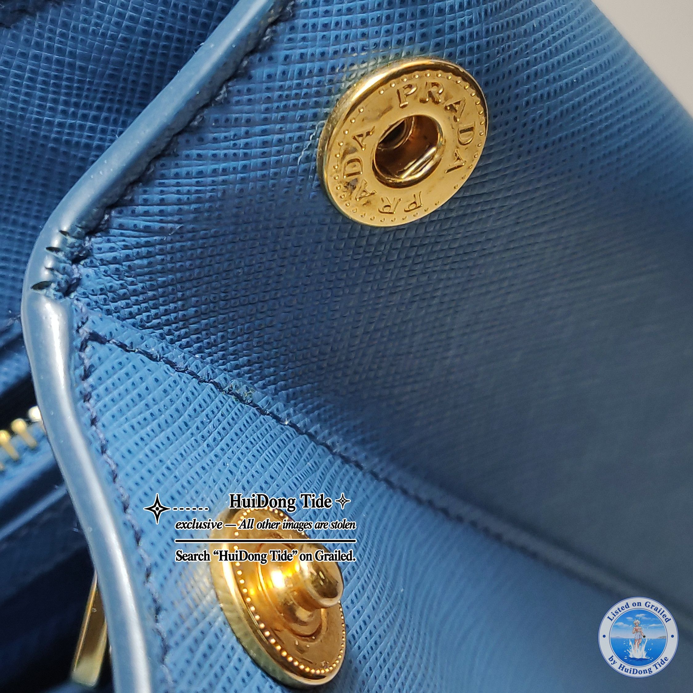 Prada Prada Galleria Saffiano Leather Tote Bag Blue Size ONE SIZE - 13 Thumbnail