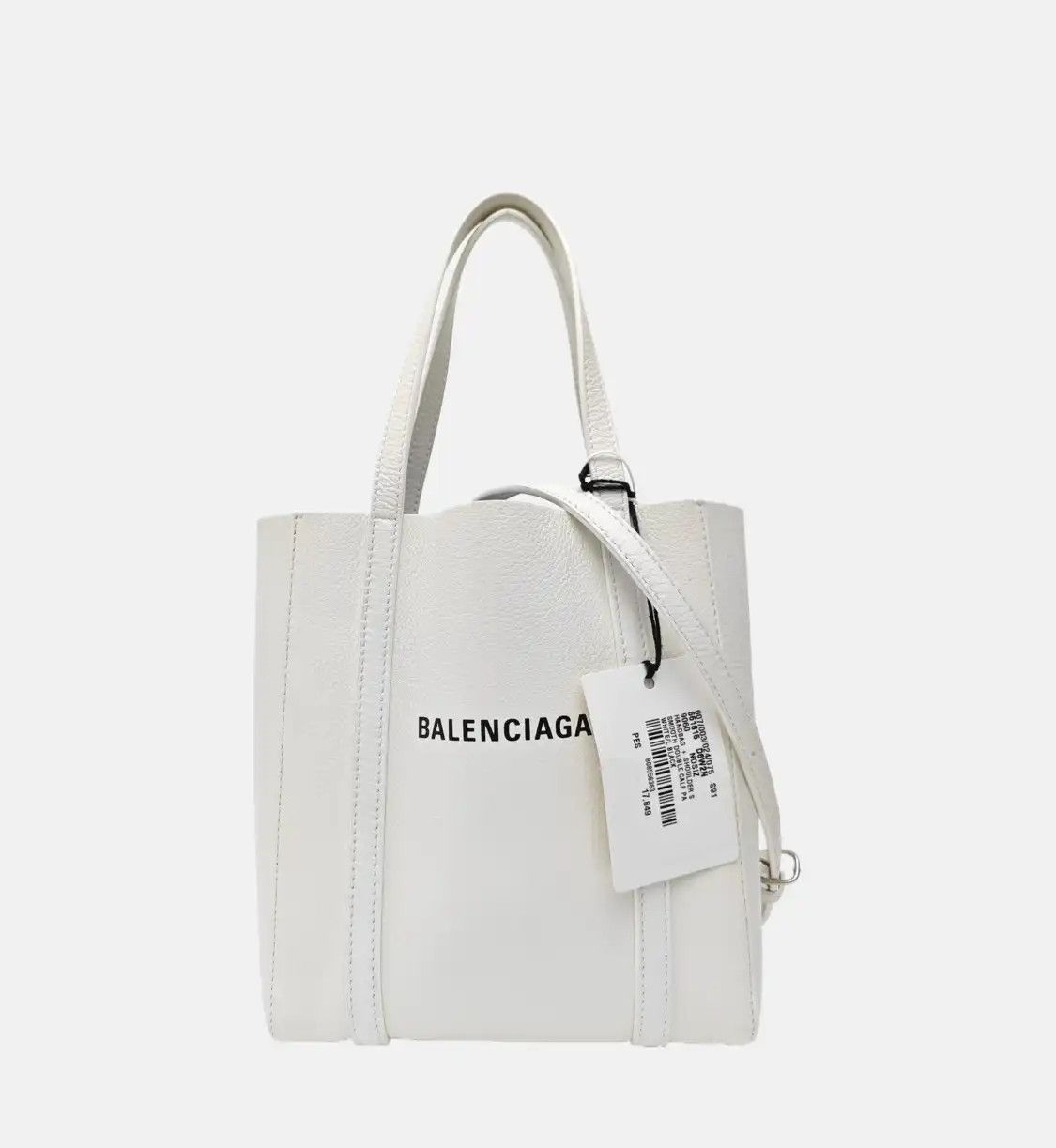 Balenciaga BALENCIAGA Everyday ultra Small white cowhide leather print shoulder bag silver Size ONE SIZE - 8 Thumbnail