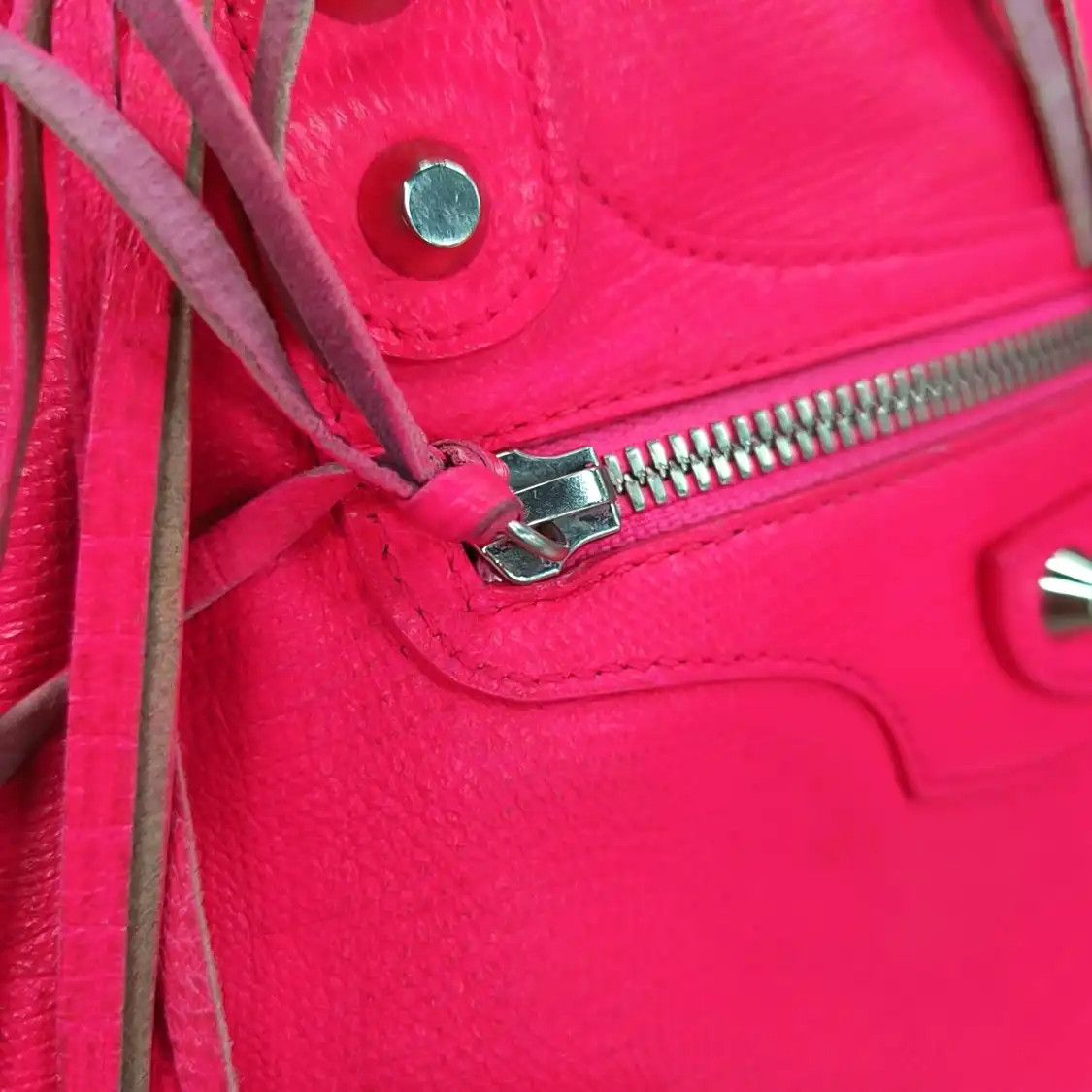 Balenciaga BALENCIAGA Classic City pink sheepskin stud shoulder bag handbag silver hardware Size ONE SIZE - 10 Thumbnail
