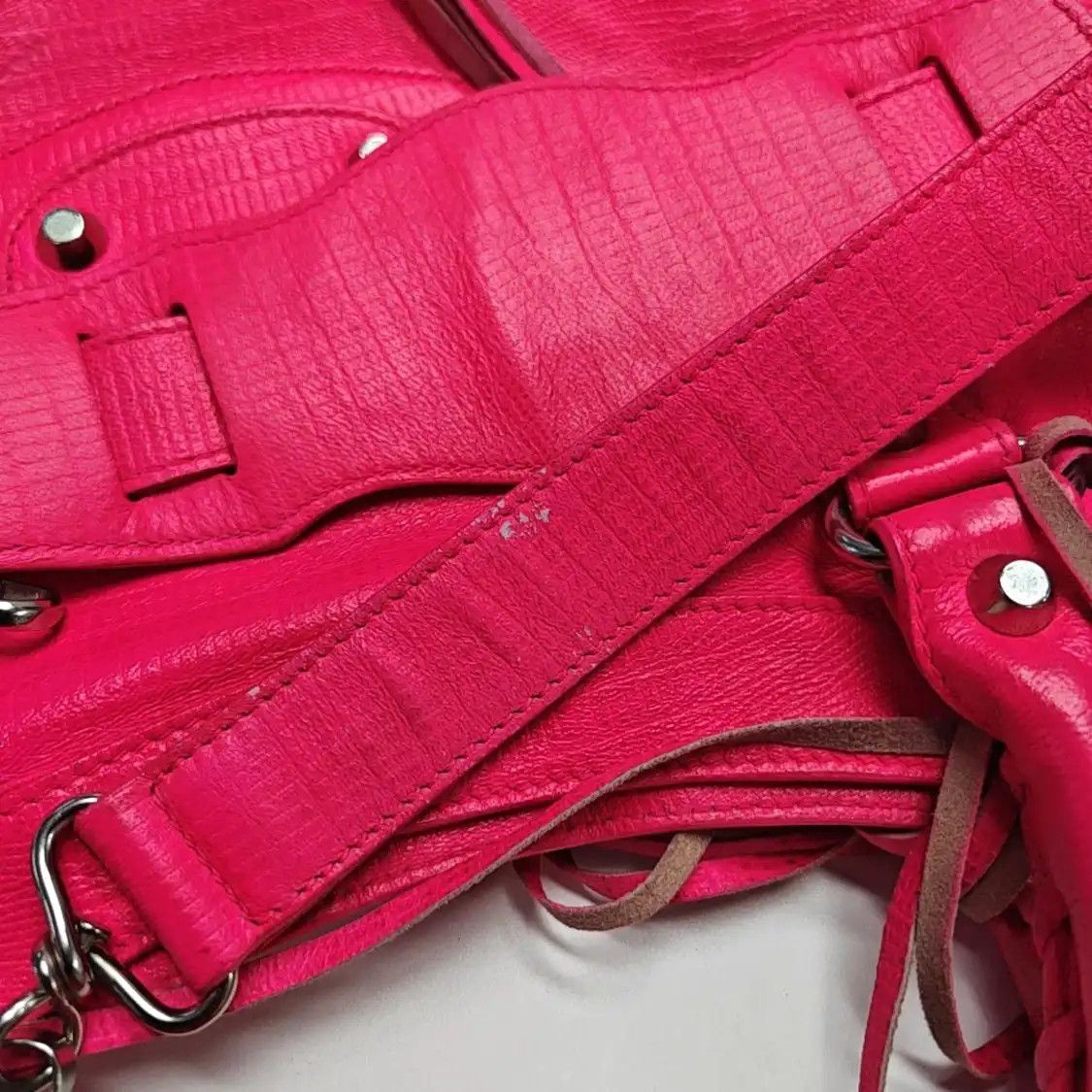 Balenciaga BALENCIAGA Classic City pink sheepskin stud shoulder bag handbag silver hardware Size ONE SIZE - 19 Thumbnail