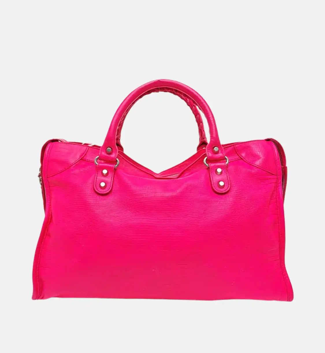 Balenciaga BALENCIAGA Classic City pink sheepskin stud shoulder bag handbag silver hardware Size ONE SIZE - 5 Thumbnail