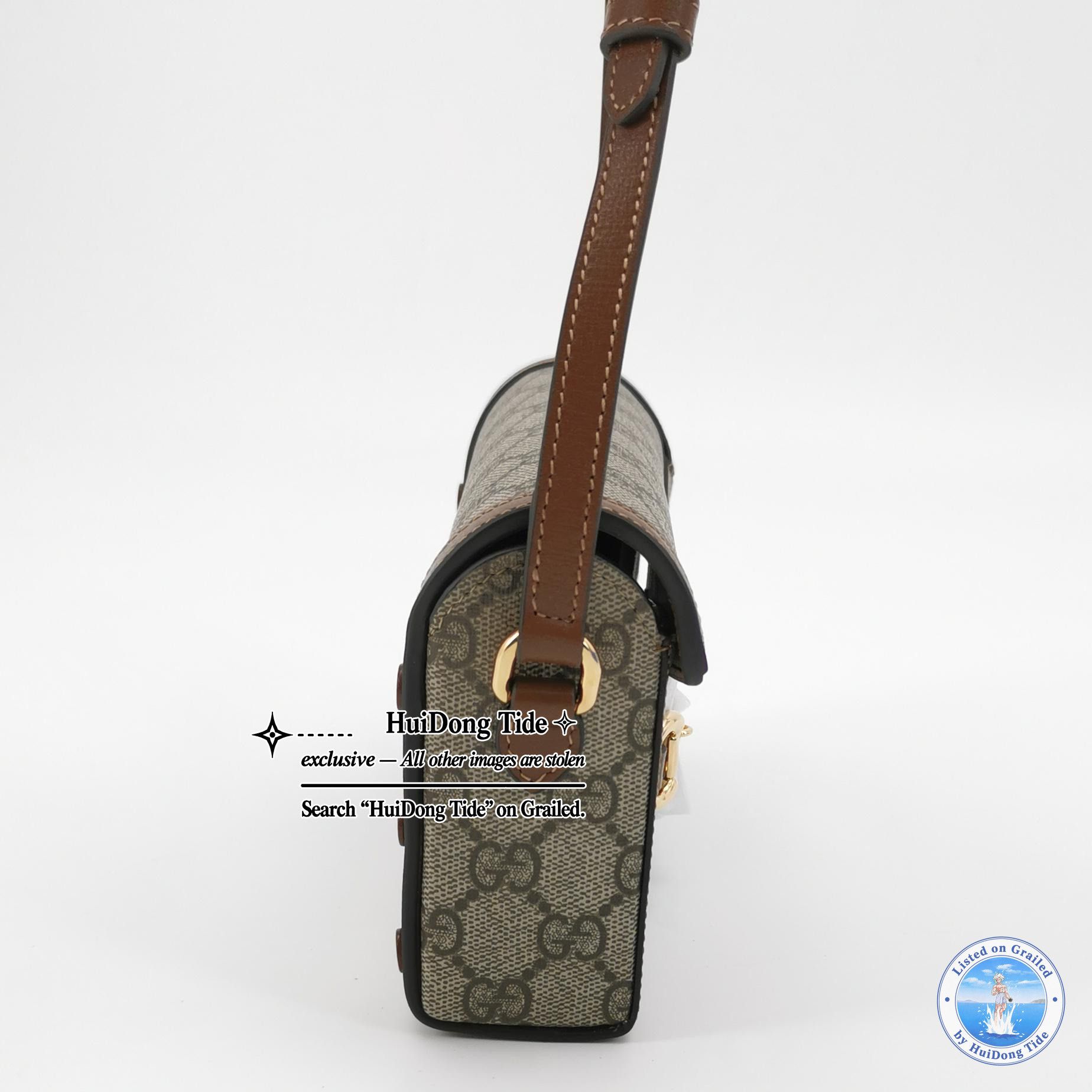 Gucci Gucci 1955 GG Supreme Horsebit Shoulder Bag ONE SIZE Size ONE SIZE - 4 Thumbnail