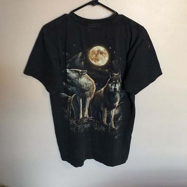 Vintage Nature Wolves Howling Double Sided Tee | Grailed