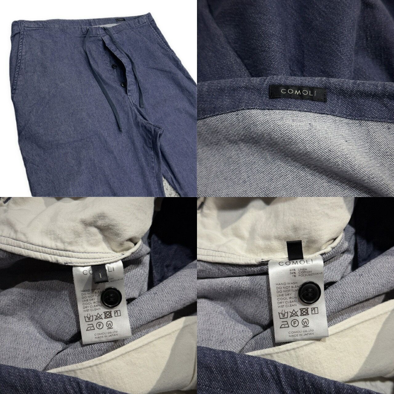 Comoli COMOLI 21SS Linen Cotton Drawstring Pants Navy Size 1 Size US 30 / EU 46 - 8 Thumbnail