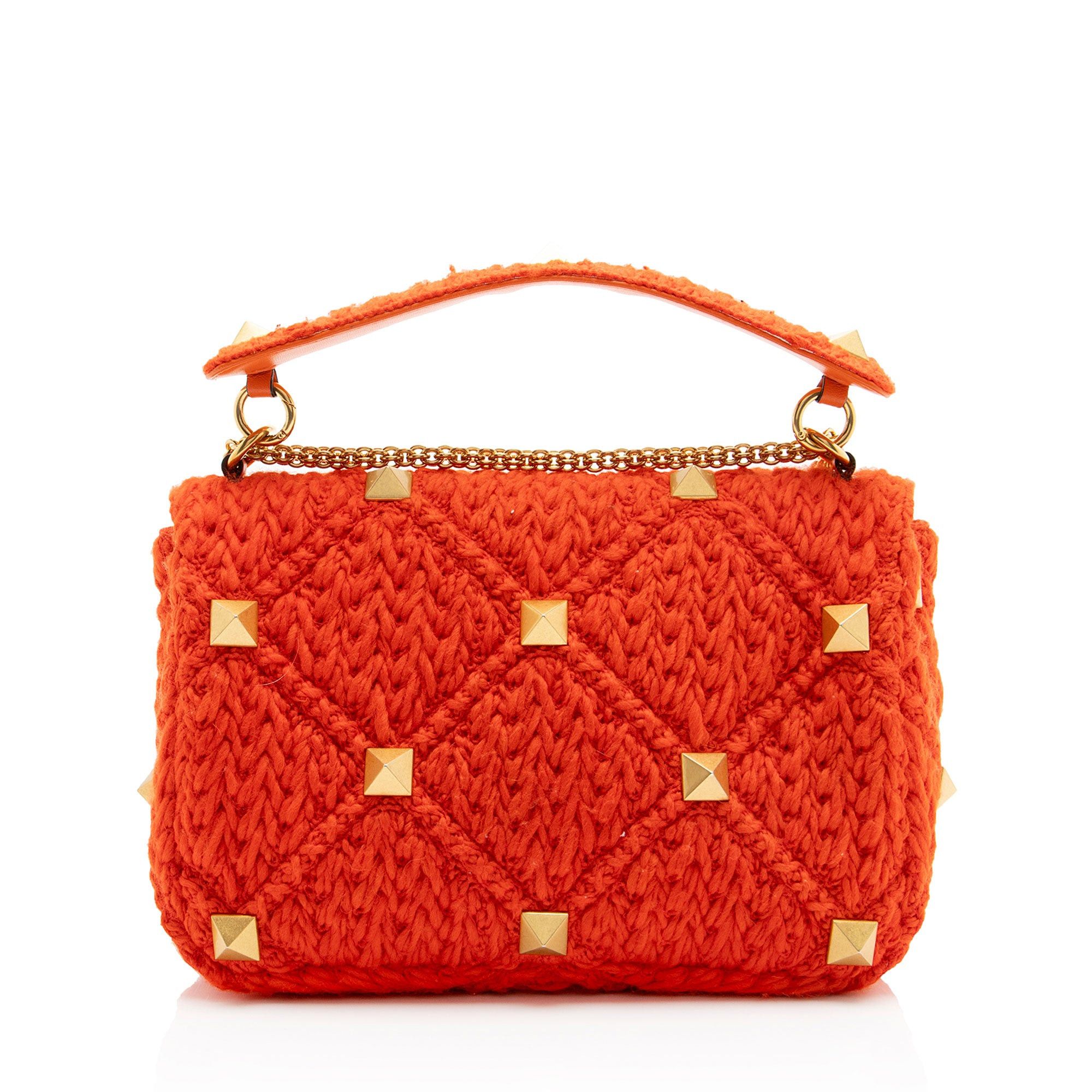Valentino Valentino Cashmere Knit Roman Stud Medium Shoulder Bag Size ONE SIZE - 3 Thumbnail