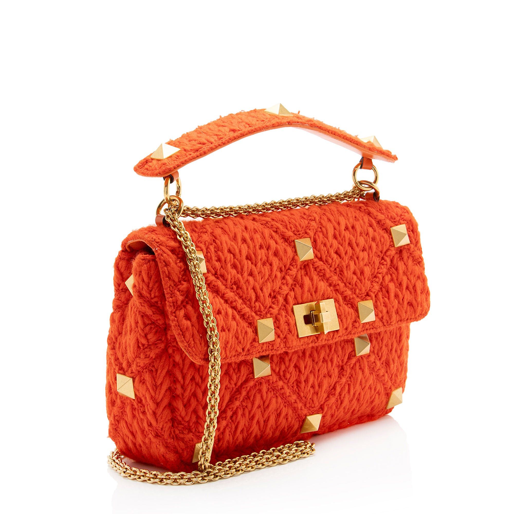 Valentino Valentino Cashmere Knit Roman Stud Medium Shoulder Bag Size ONE SIZE - 2 Thumbnail