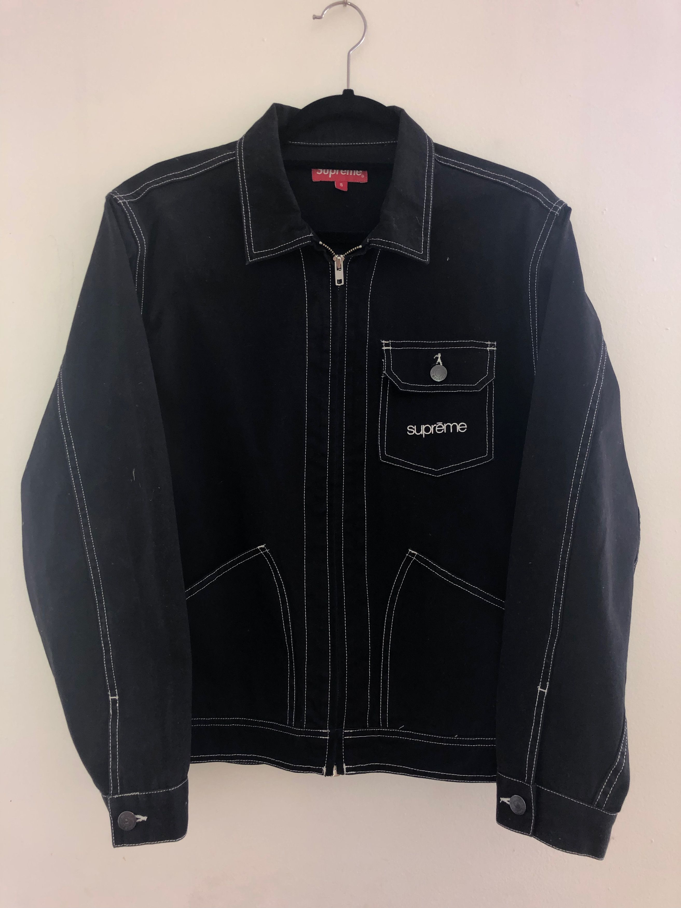 売り切れ必至！ SupremeContrast Stitch Work Jacket紺 その他