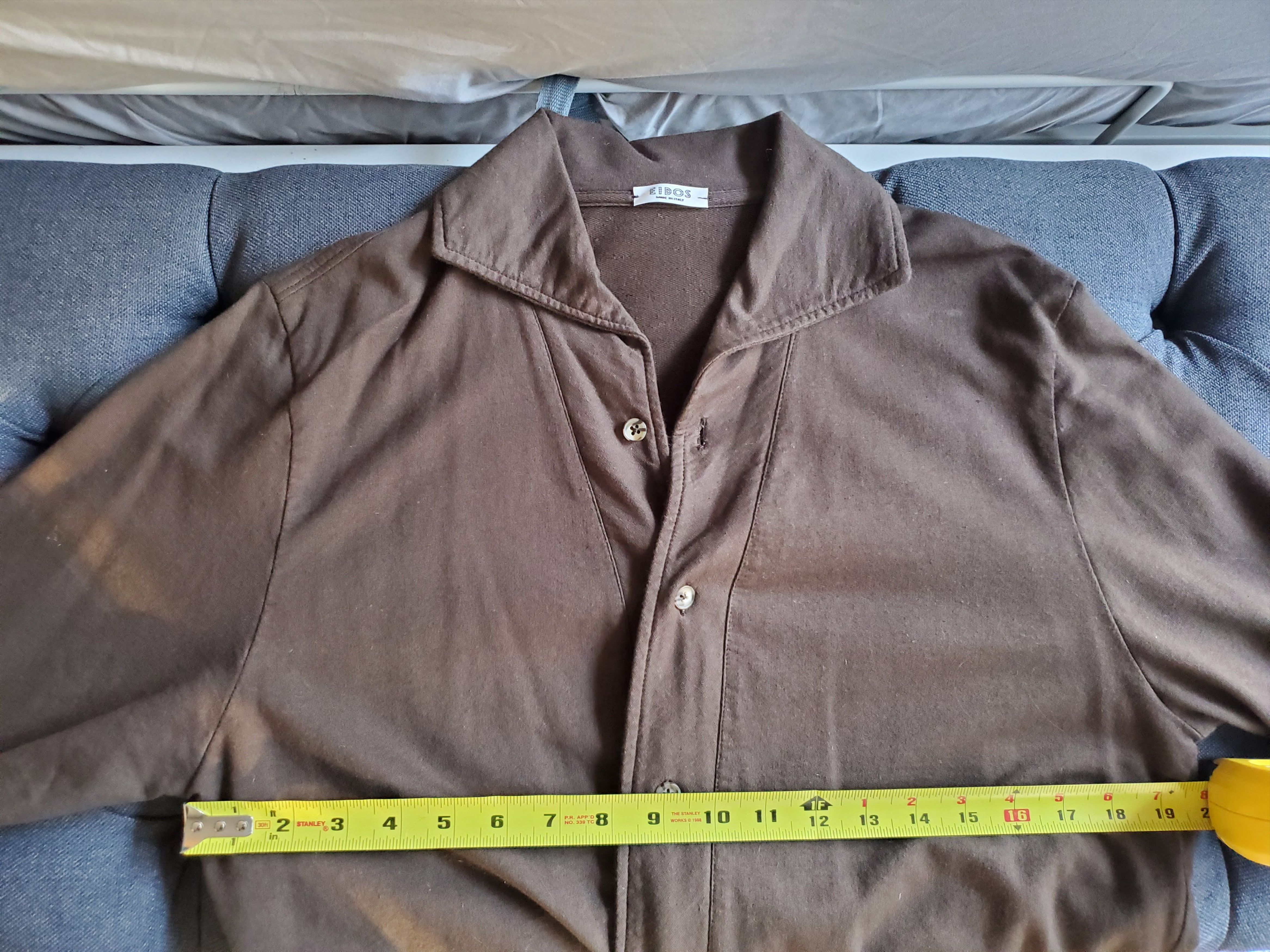 Eidos Napoli EIdos Lupo Brown Knit Button Up Shirt Size US M / EU 48-50 / 2 - 5 Preview