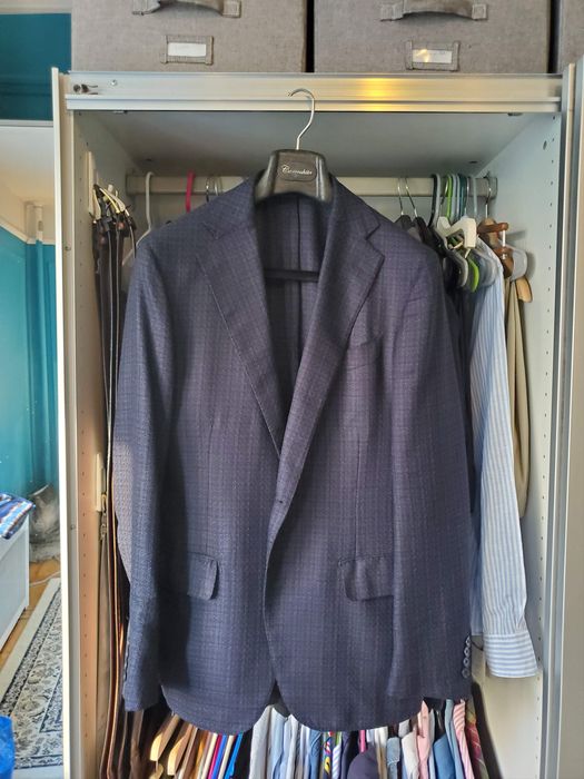 Eidos Napoli Eidos Napoli Wool / Silk Blue Tenero Sportcoat Size 42R - 1 Preview