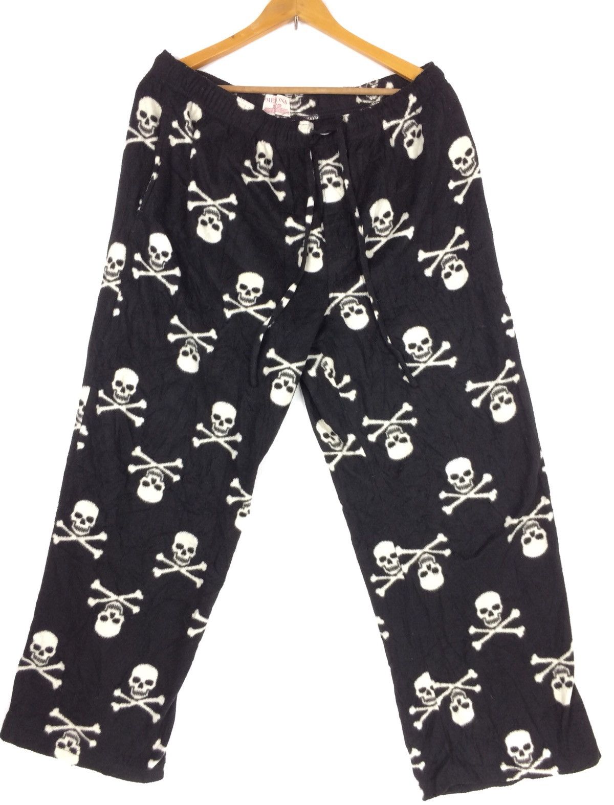 Merona Streetwear Vintage Overprint Cotton Fleece Skull Merona Sweatpant Grailed